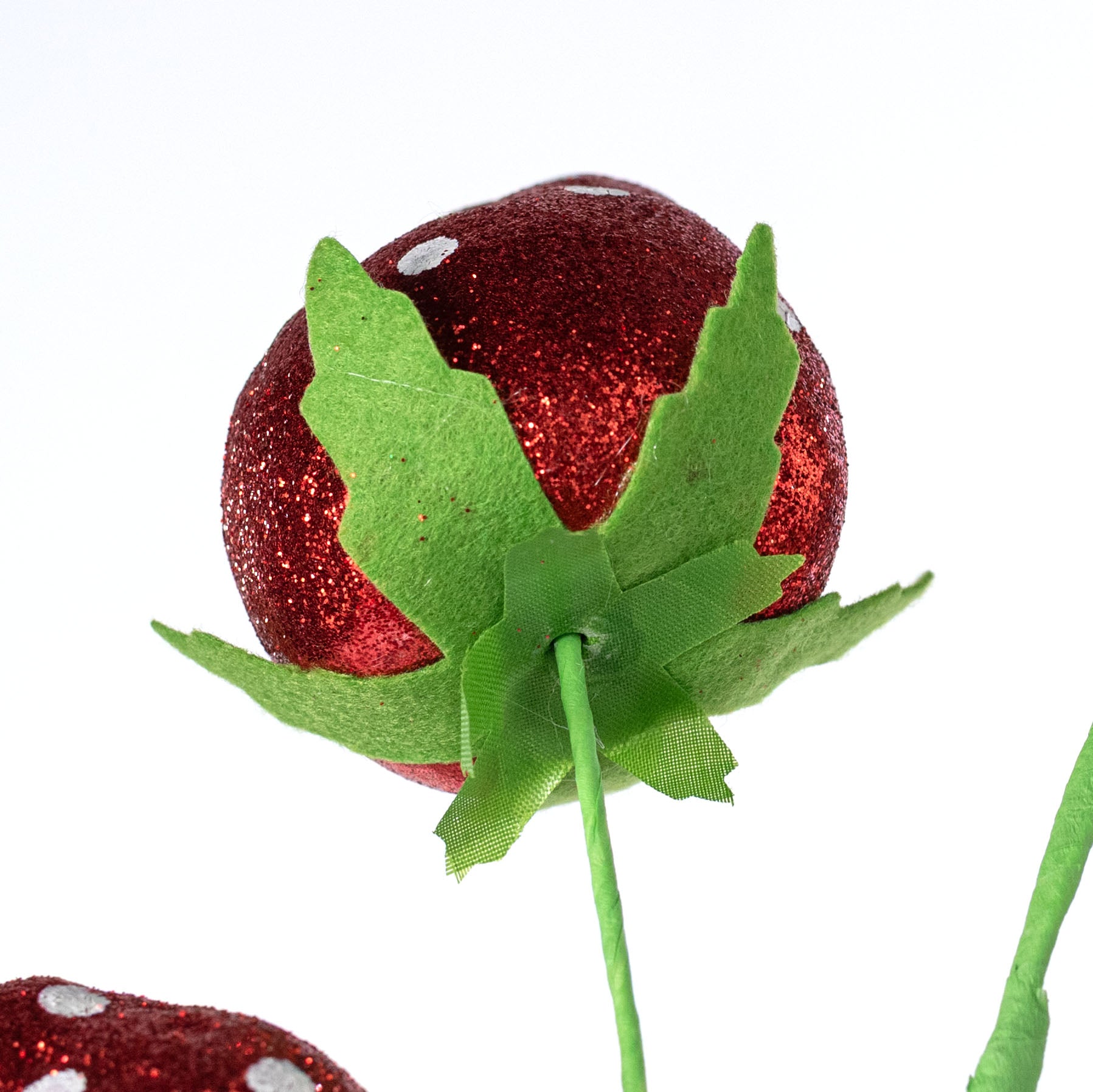 22" Polkadot Strawberries Spray: Red Glitter