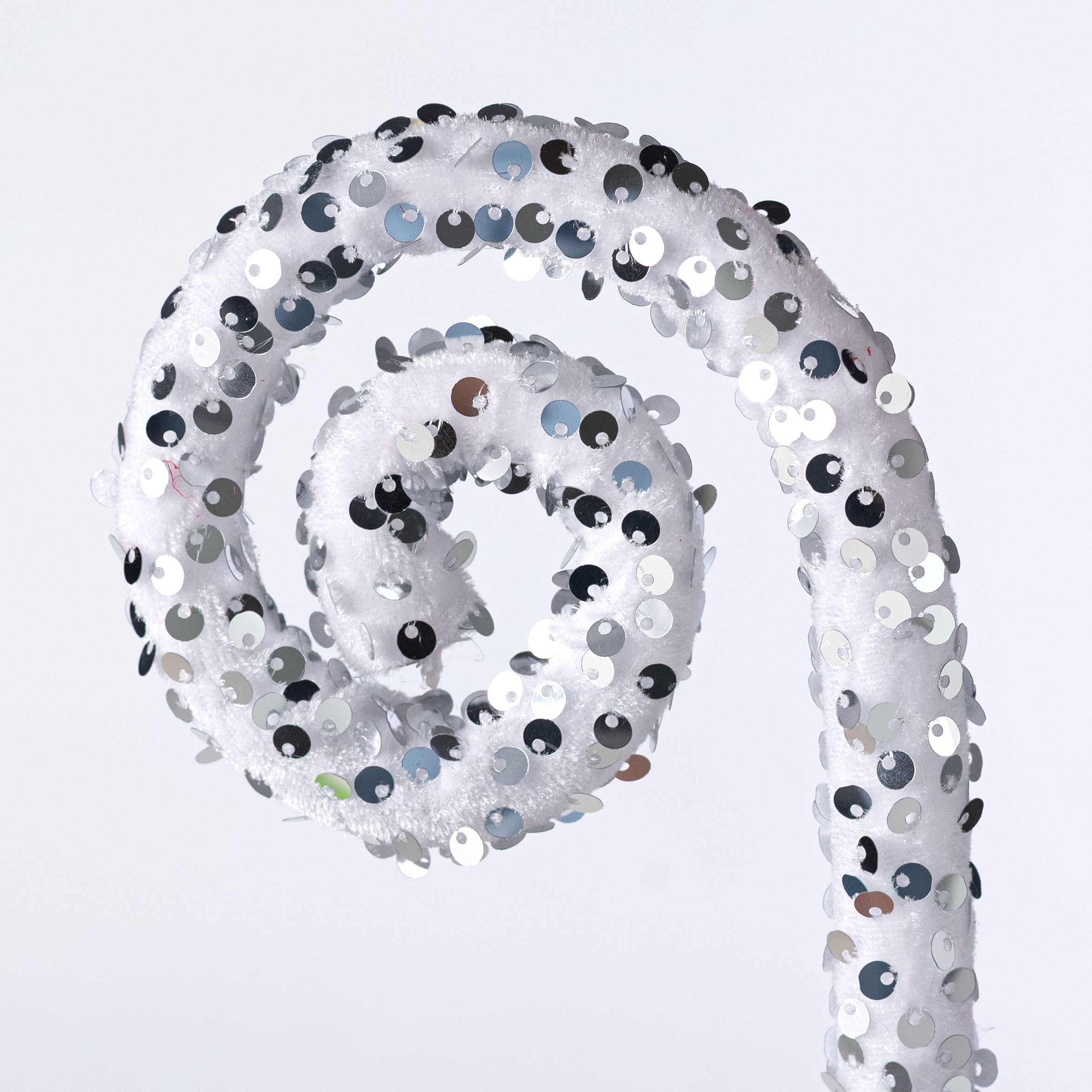 28" Sequin Spiral Curly Spray: Red, White & Blue