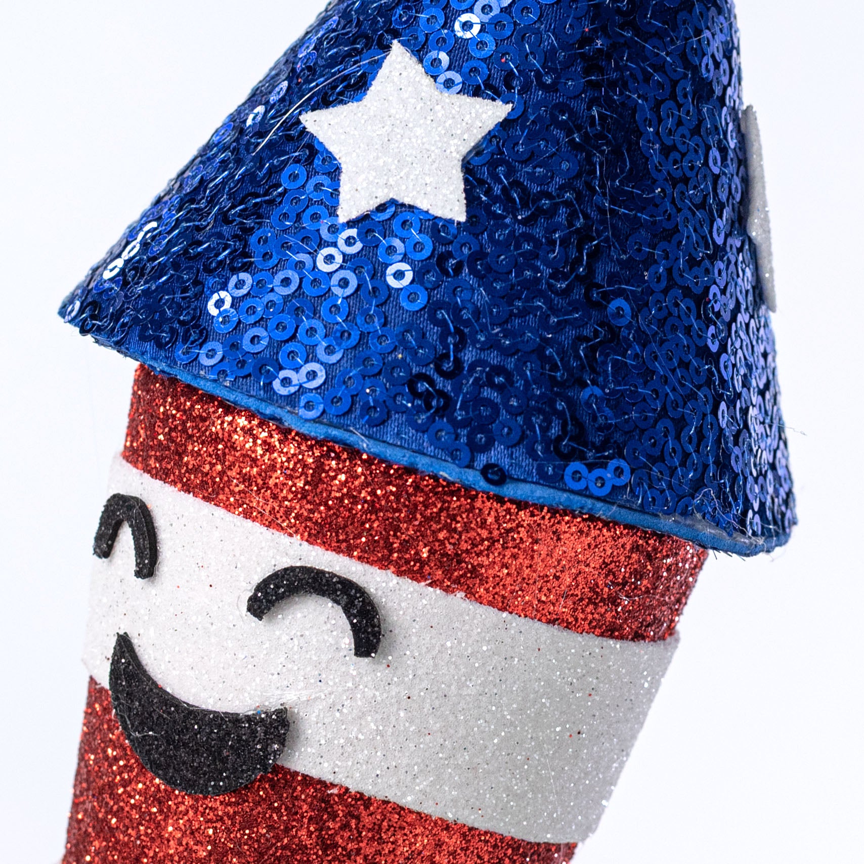 24" Smiling Glitter Rocket Spray: Red, White & Blue
