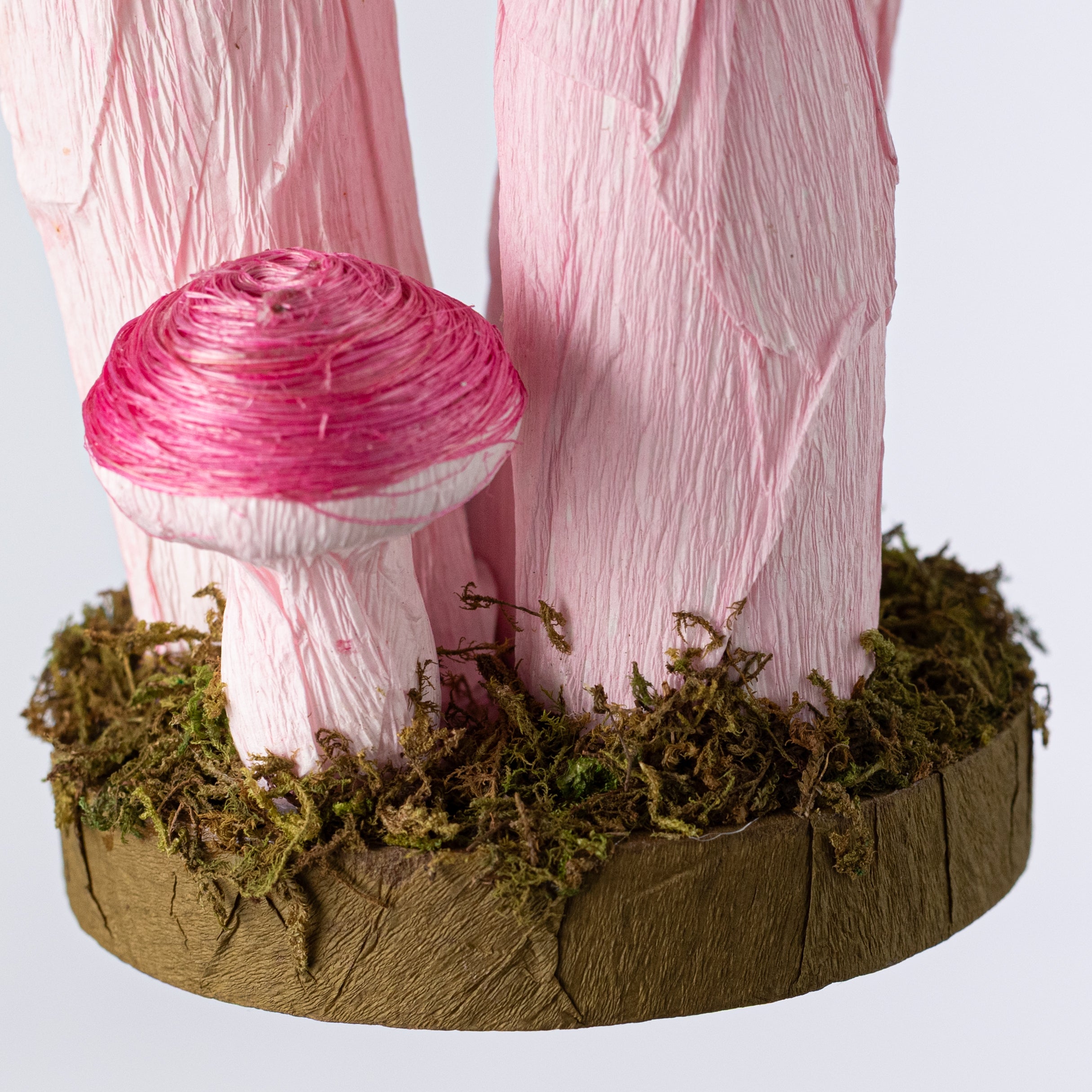 12" Sisal Mushroom Decor: Beauty Pink