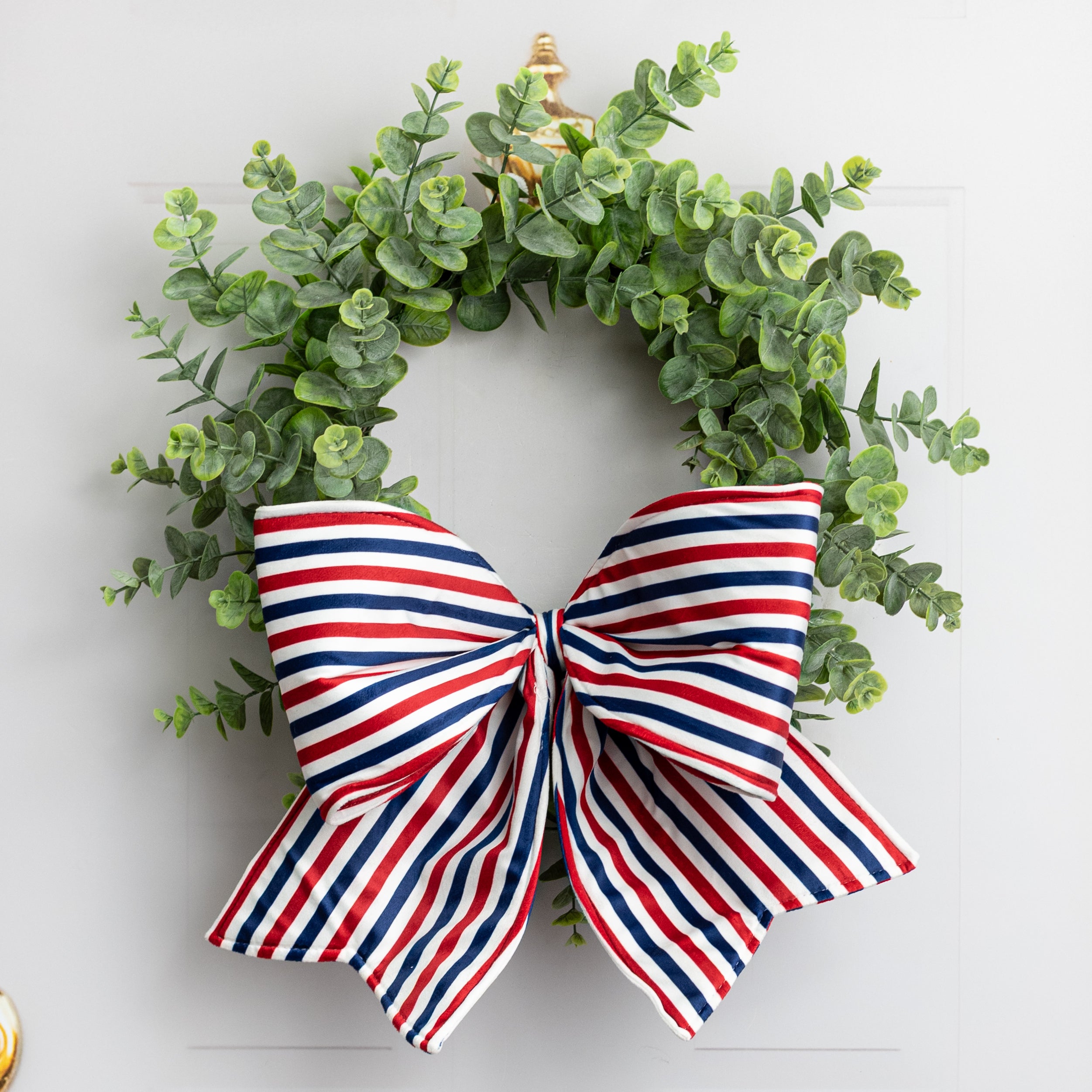 24" Pre-Made Bow: Red, White & Blue Stripes