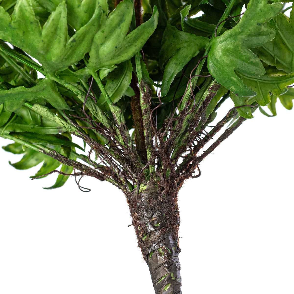 16" Plastic Fern & Fronds Bush: Spring Green