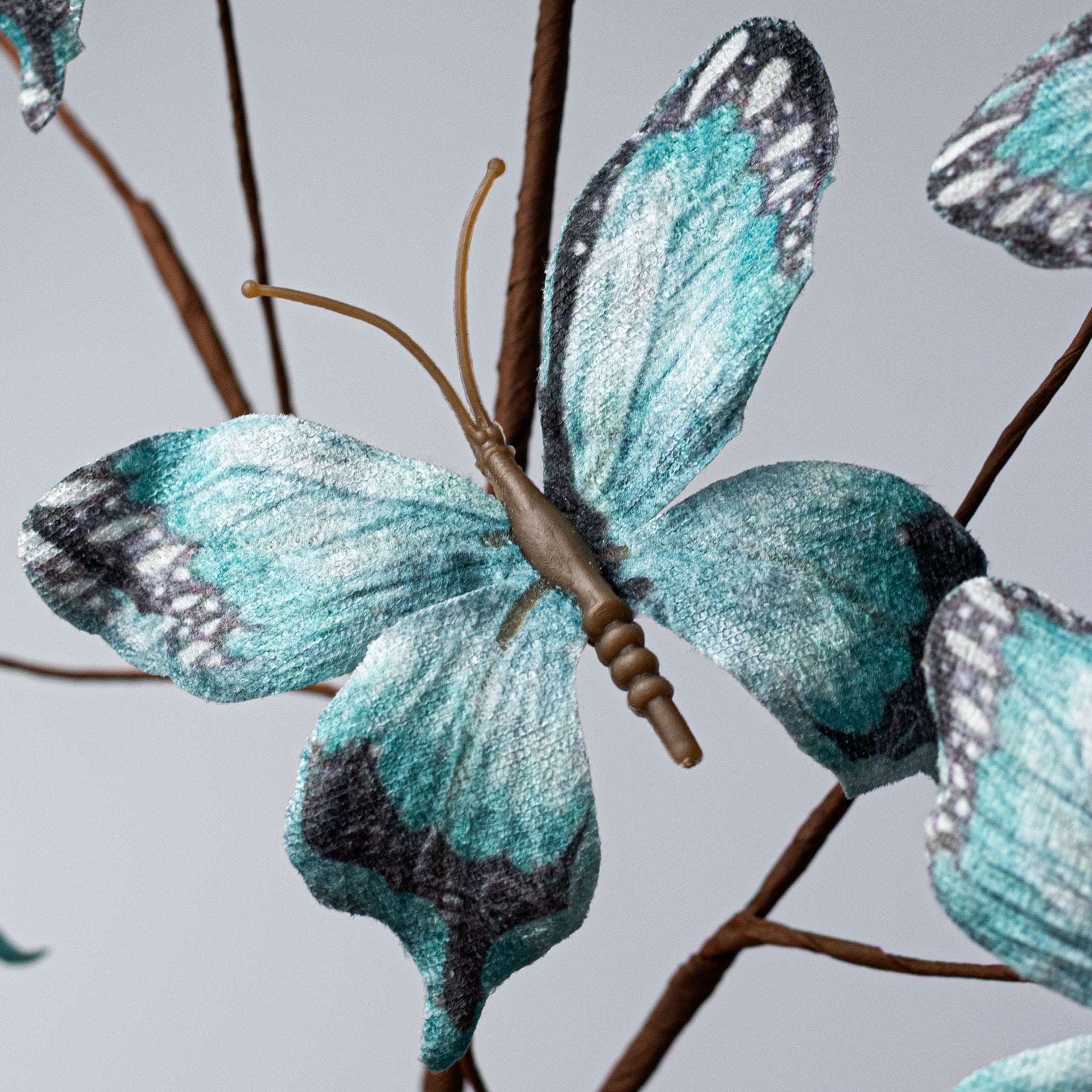 32" Fabric Butterflies Spray: Blue