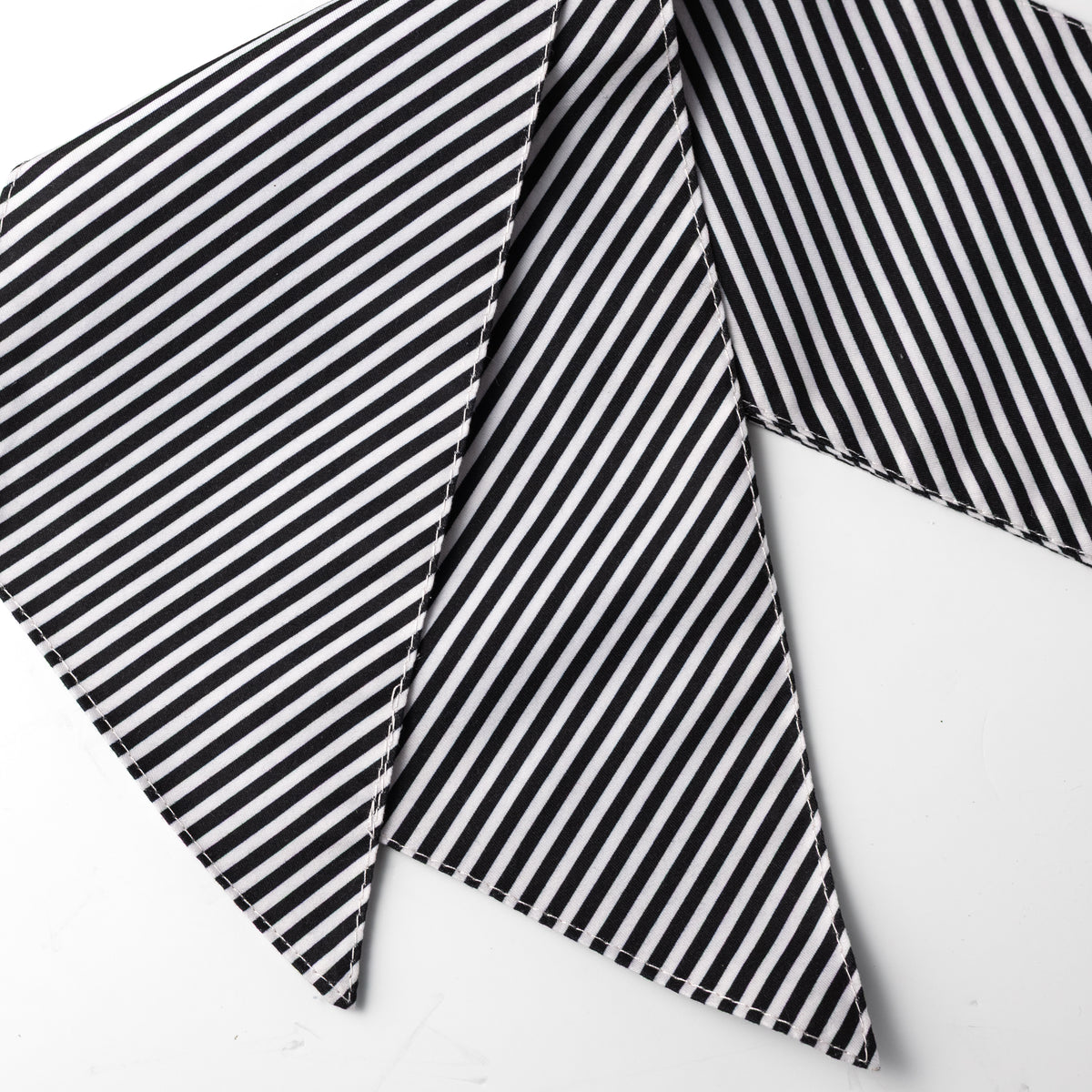 [D Stevens] 4" x 56" Satin Wreath Sash: Black & White Diagonal Stripe