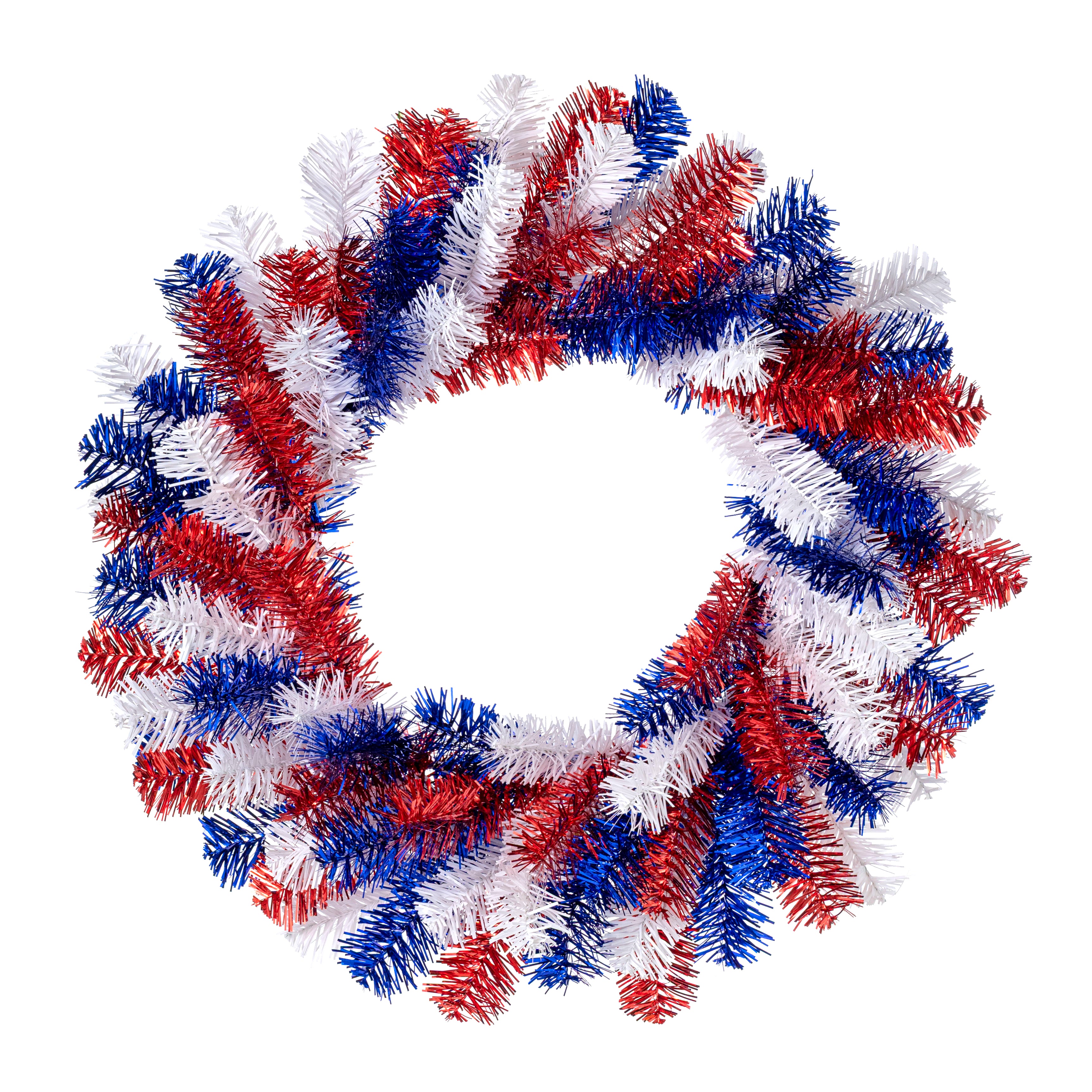 24" Pine Wreath: Red, White & Blue Mix (96 Tips)