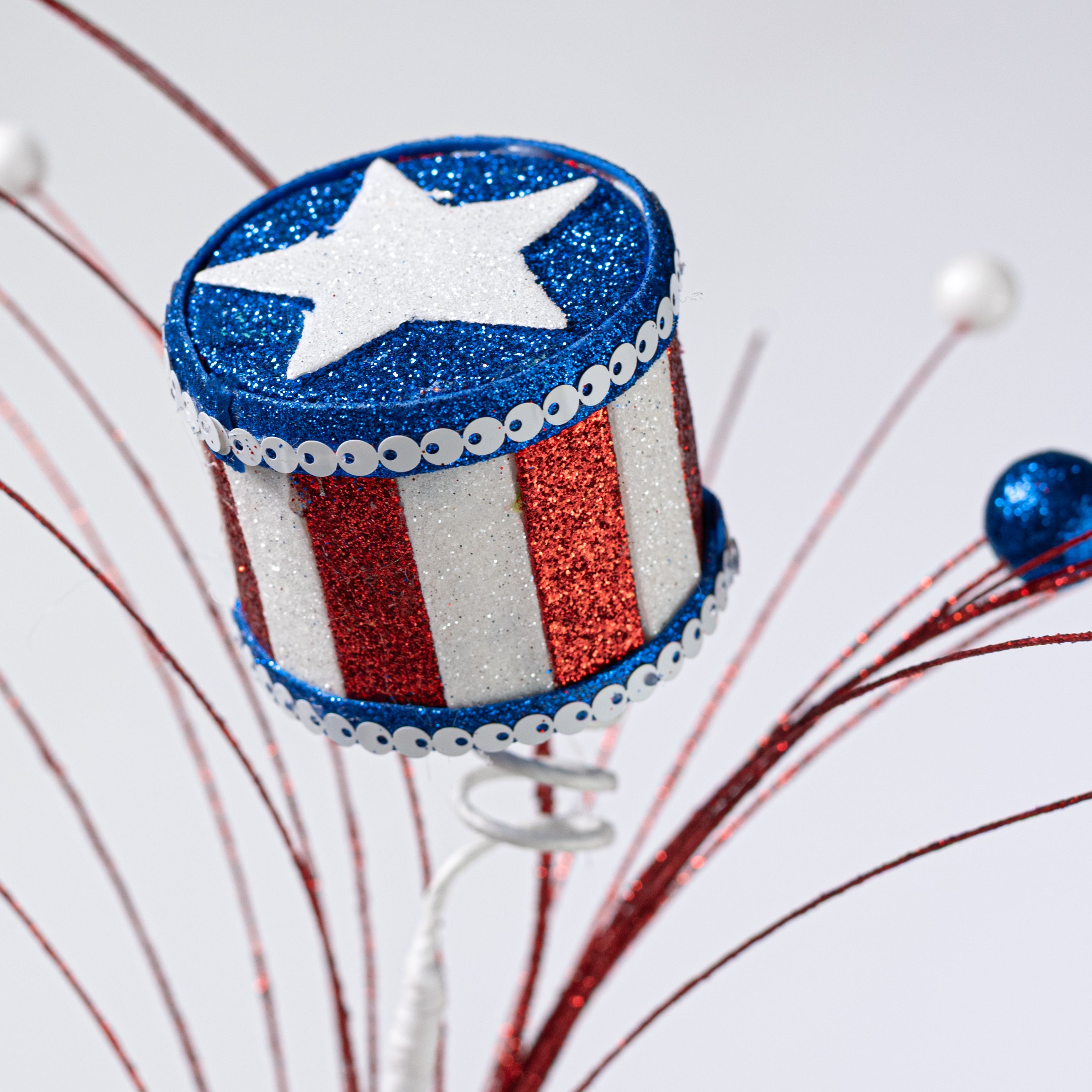 26" Glittered Stars & Stripes Patriotic Drum Spray