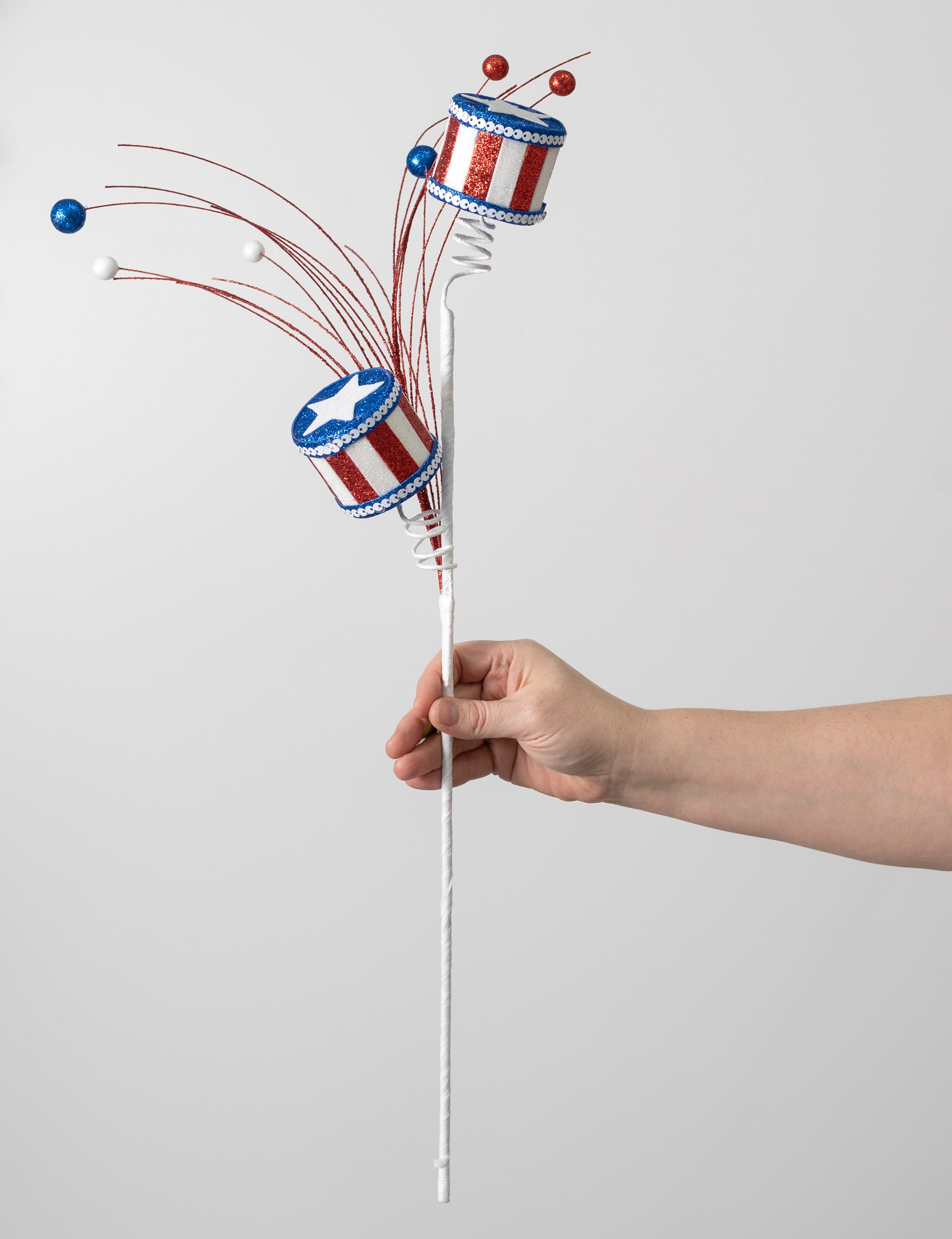 26" Glittered Stars & Stripes Patriotic Drum Spray