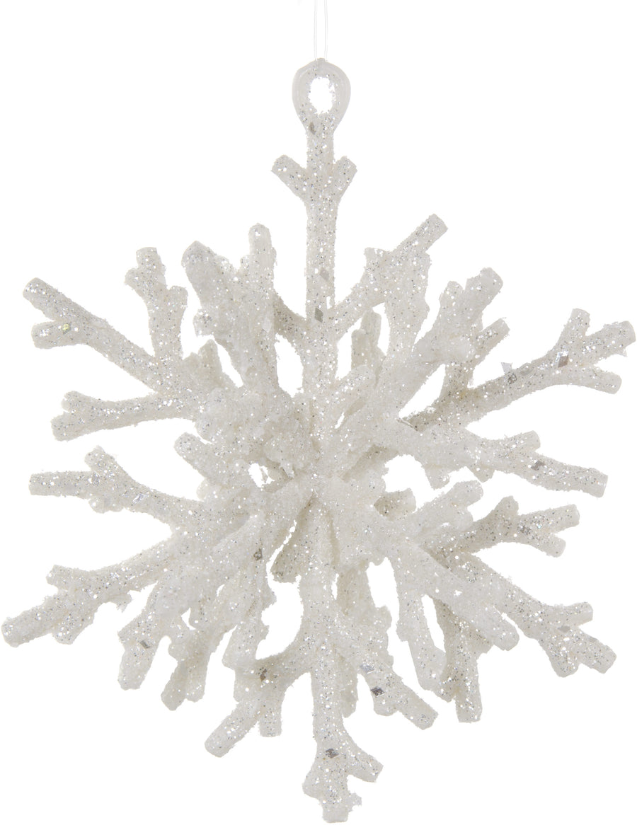 6" Glitter Snowflake Twig Ball Ornament