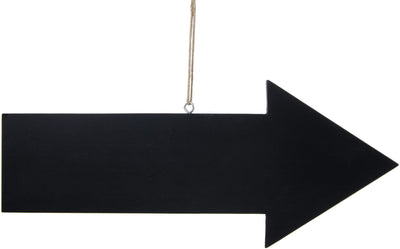 Hanging Black Chalkboard Arrow Sign (12" x 5")