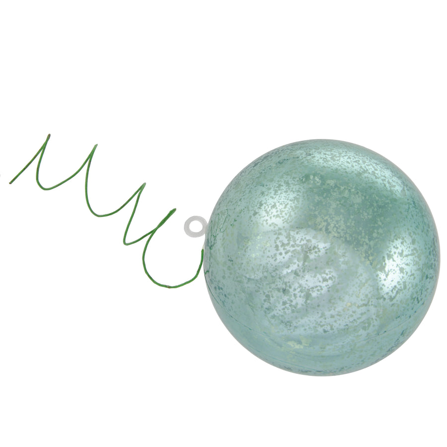 70MM Antique Look Ball Ornament On Wire: Robin's Egg Blue (12)