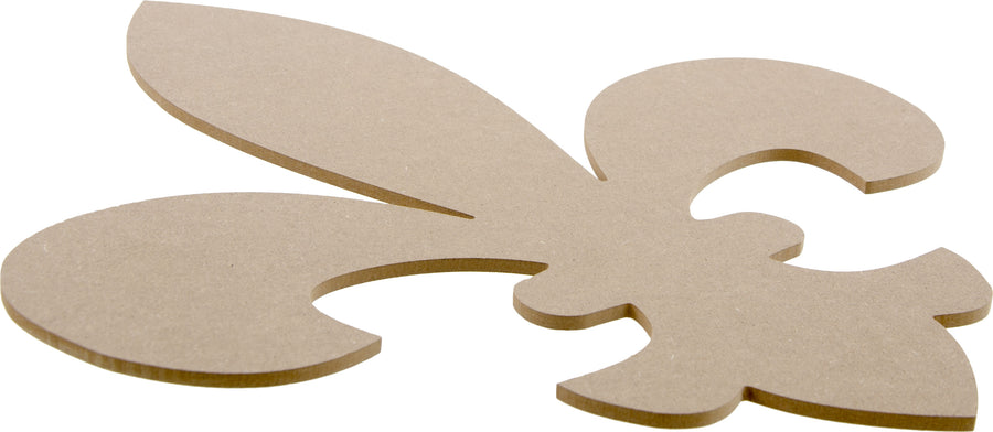 16" Wooden Fleur De Lis Decoration: Natural