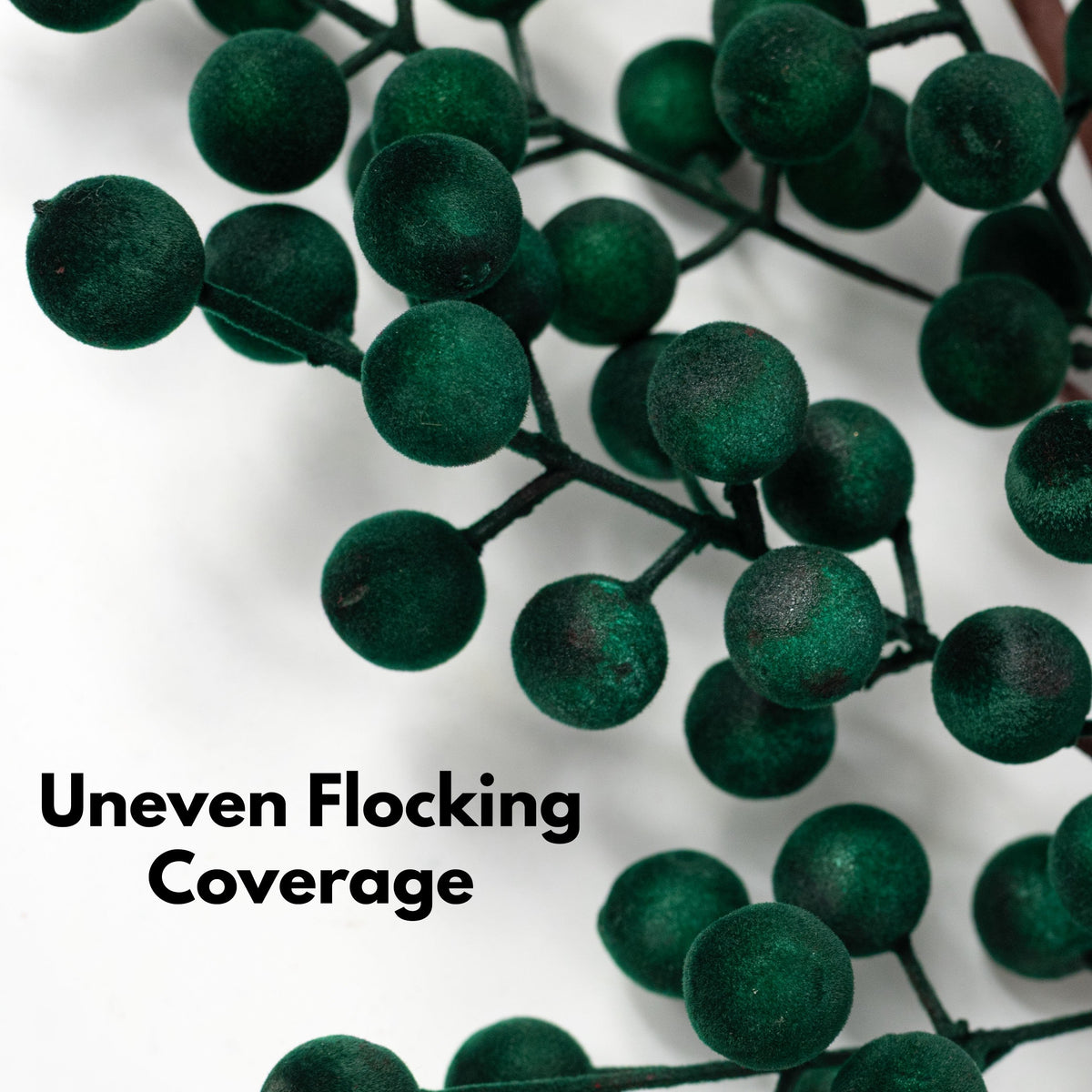 [IMPERFECT] 33" Flocked Berry Spray: Dark Green Lifestyle Photo