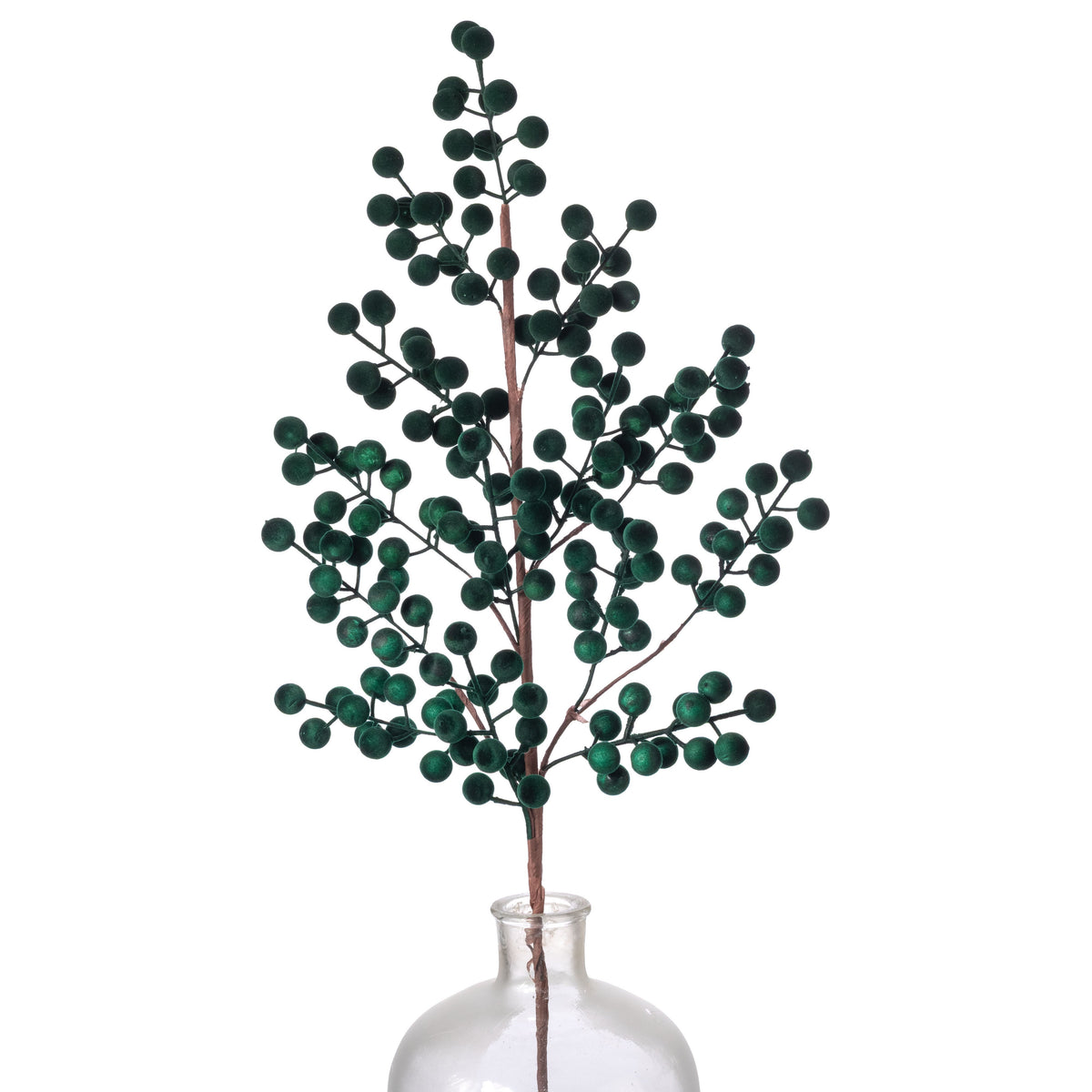 [IMPERFECT] 33" Flocked Berry Spray: Dark Green Item Number: 276747