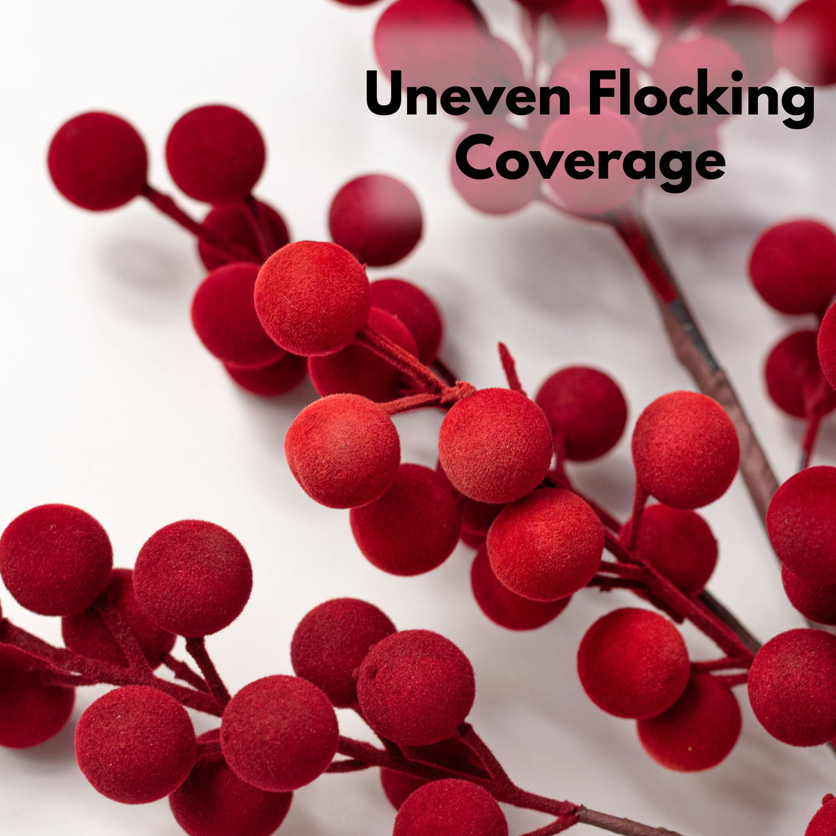 [IMPERFECT] 33" Flocked Berry Spray: Red Lifestyle Photo