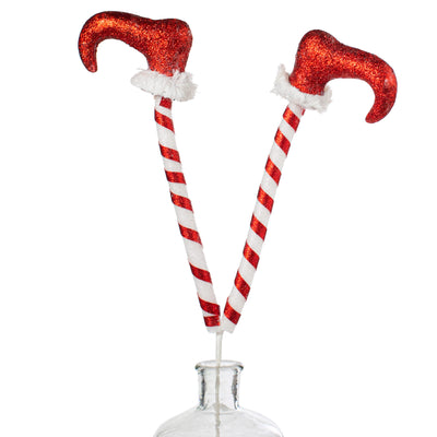[IMPERFECT] 24" Candy Cane Elf Legs Spray Item Number: 201036