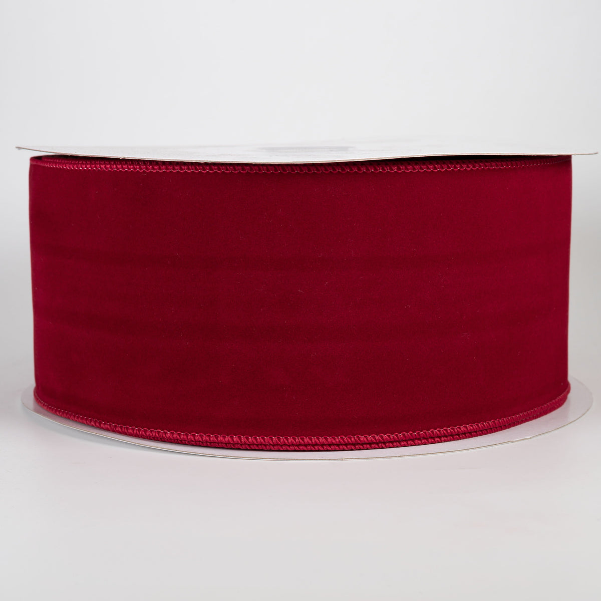 [IMPERFECT] 4" Stitched Edge Velvet Ribbon: Dark Red (50 Yards) Item Number: X501104-15