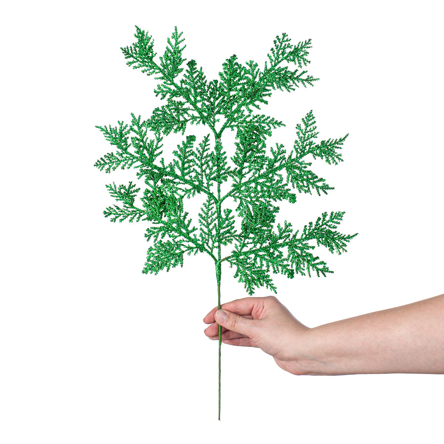 19" Incense Cedar Glitter Spray: Emerald Green detail photo 3