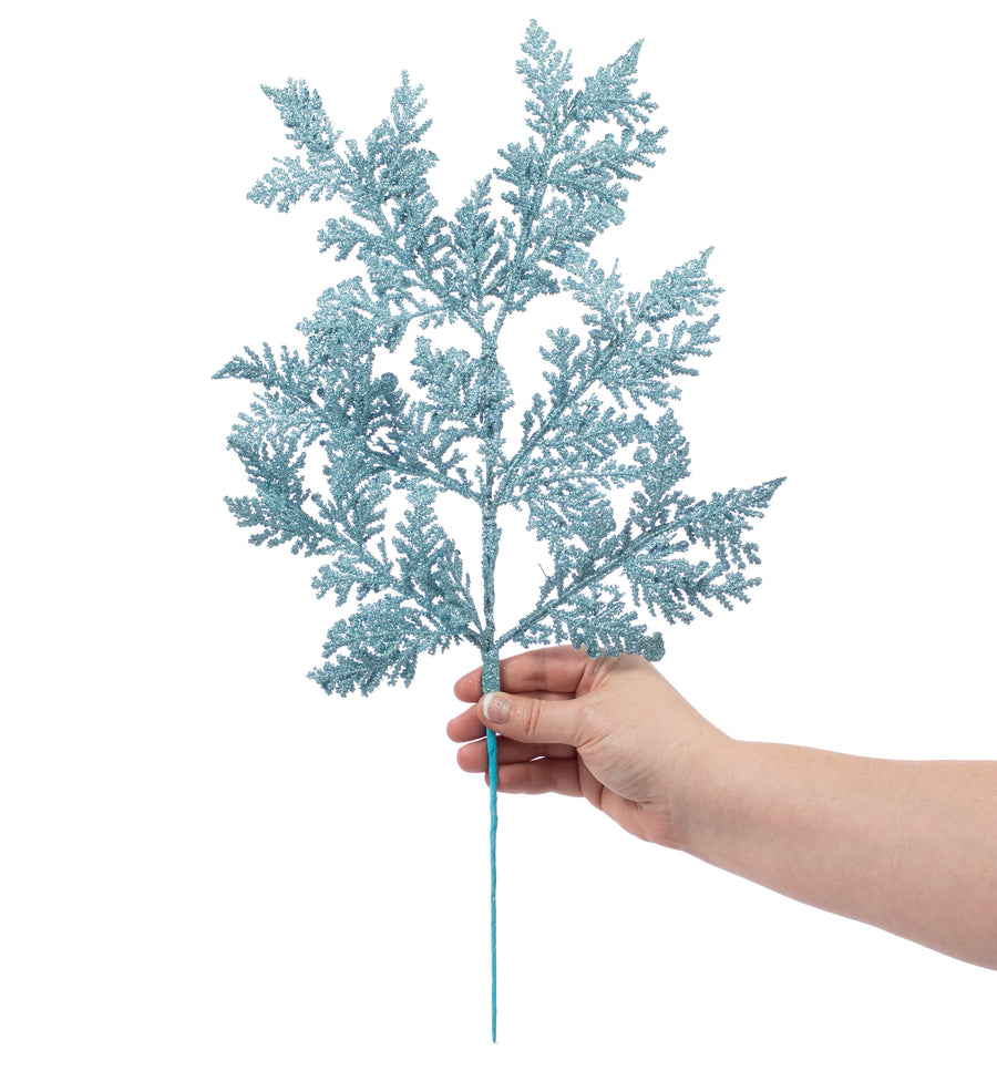 19" Incense Cedar Glitter Spray: Glacier Blue Lifestyle Photo