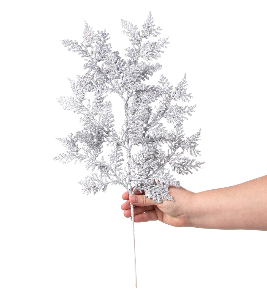 19" Incense Cedar Glitter Spray: Silver detail photo 3