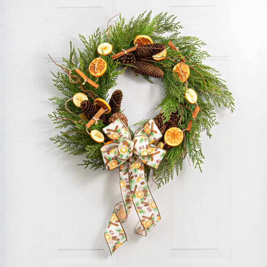 24" Incense Cedar Pine Wreath Lifestyle Photo