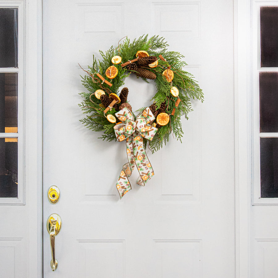 24" Incense Cedar Pine Wreath detail photo 5
