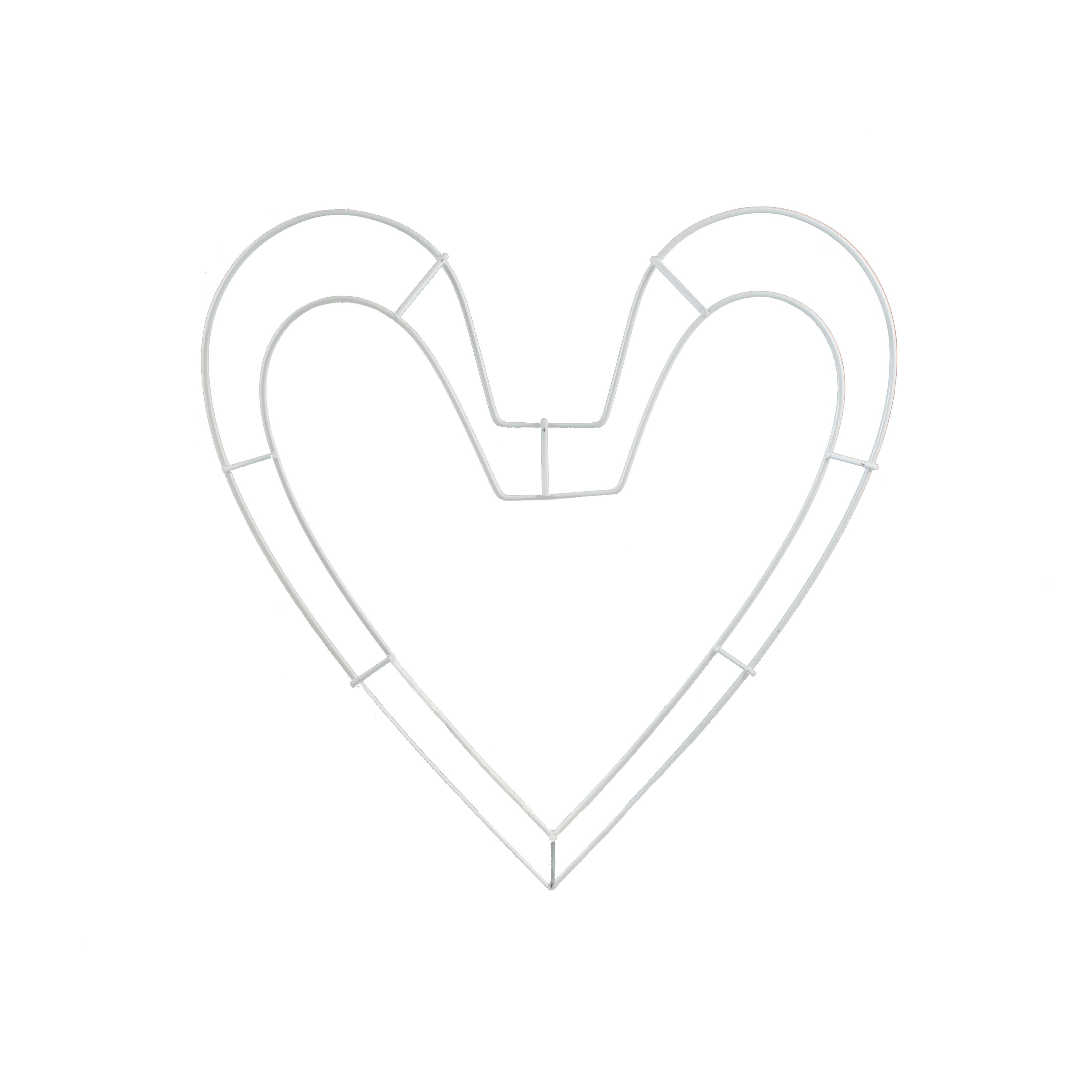 12 Inch Heart Wire Frame: 2-Wire White Item Number: MD010627