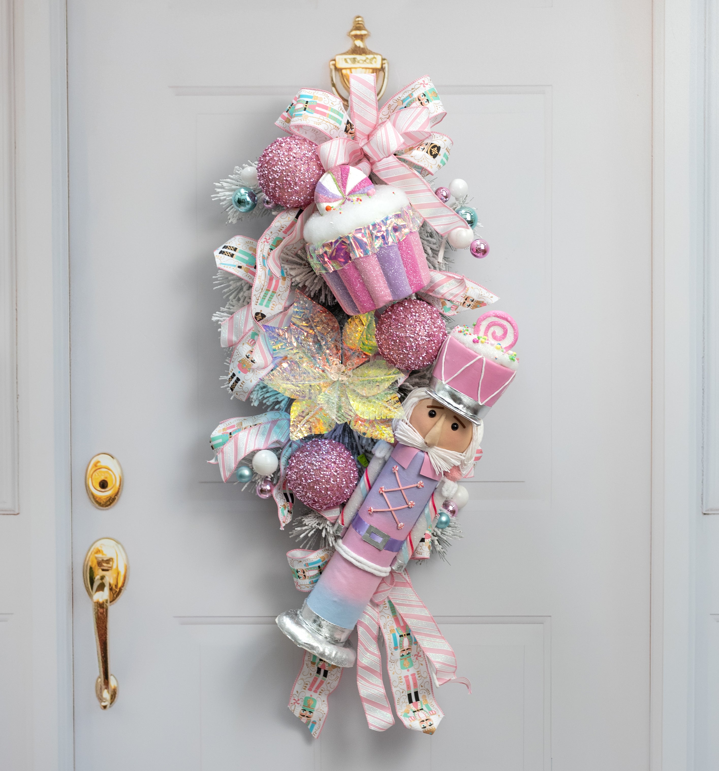 8" Iridescent Cupcake Decor: Pastel Candy Lifestyle Photo