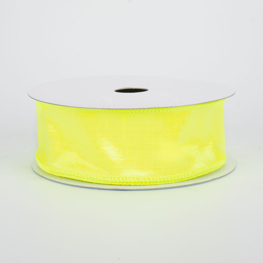 1.5" Iridescent Dupioni Ribbon: Chartreuse (10 Yards)