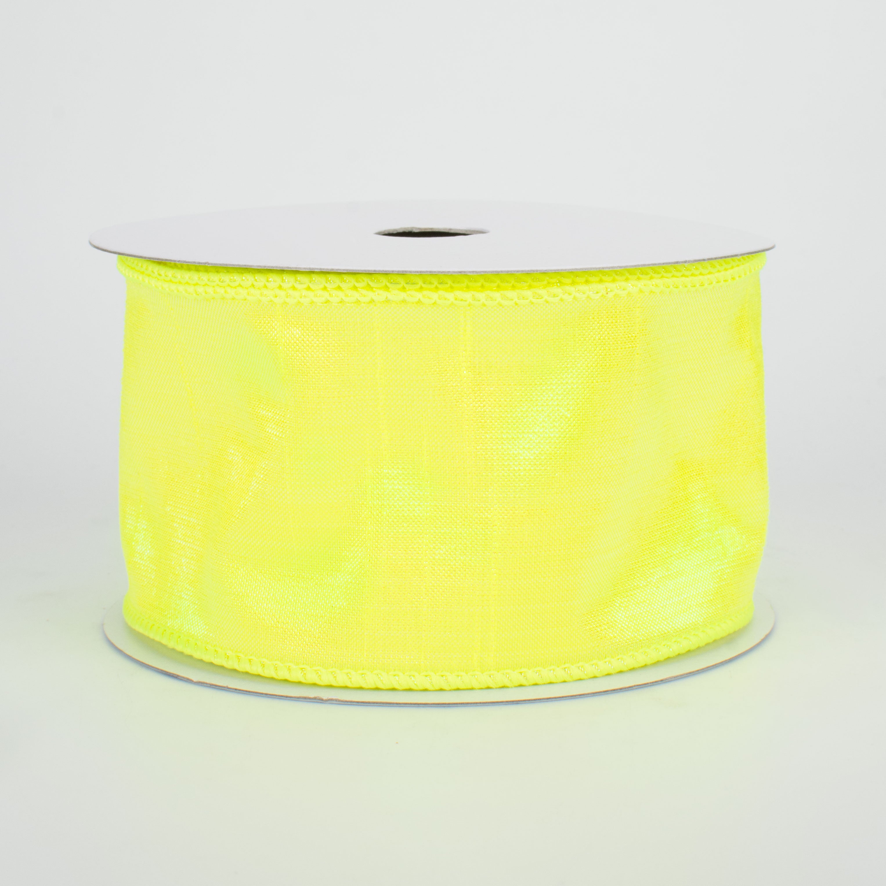 2.5" Iridescent Dupioni Ribbon: Chartreuse (10 Yards)
