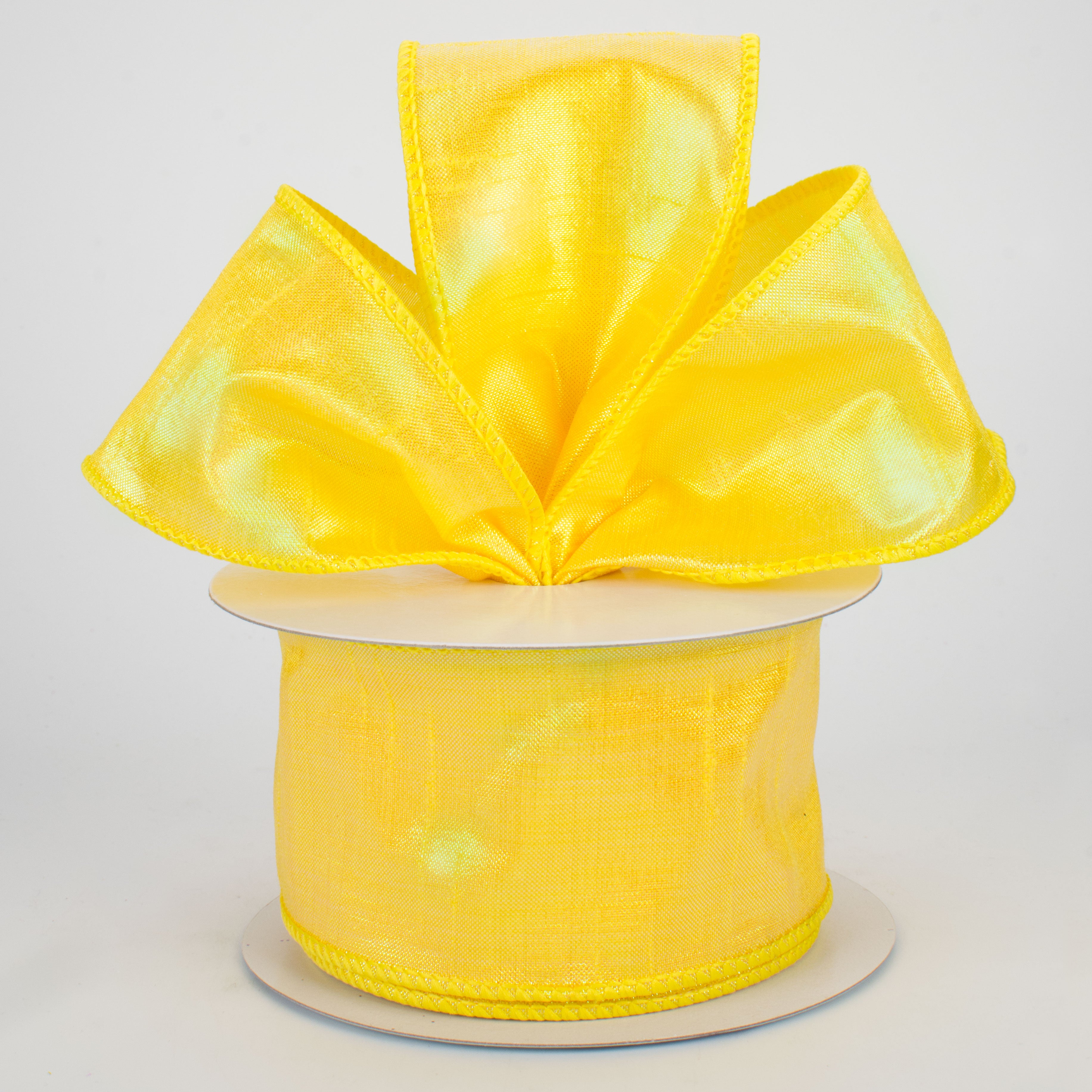 2.5" Iridescent Dupioni Ribbon: Goldenrod (10 Yards) Lifestyle Photo