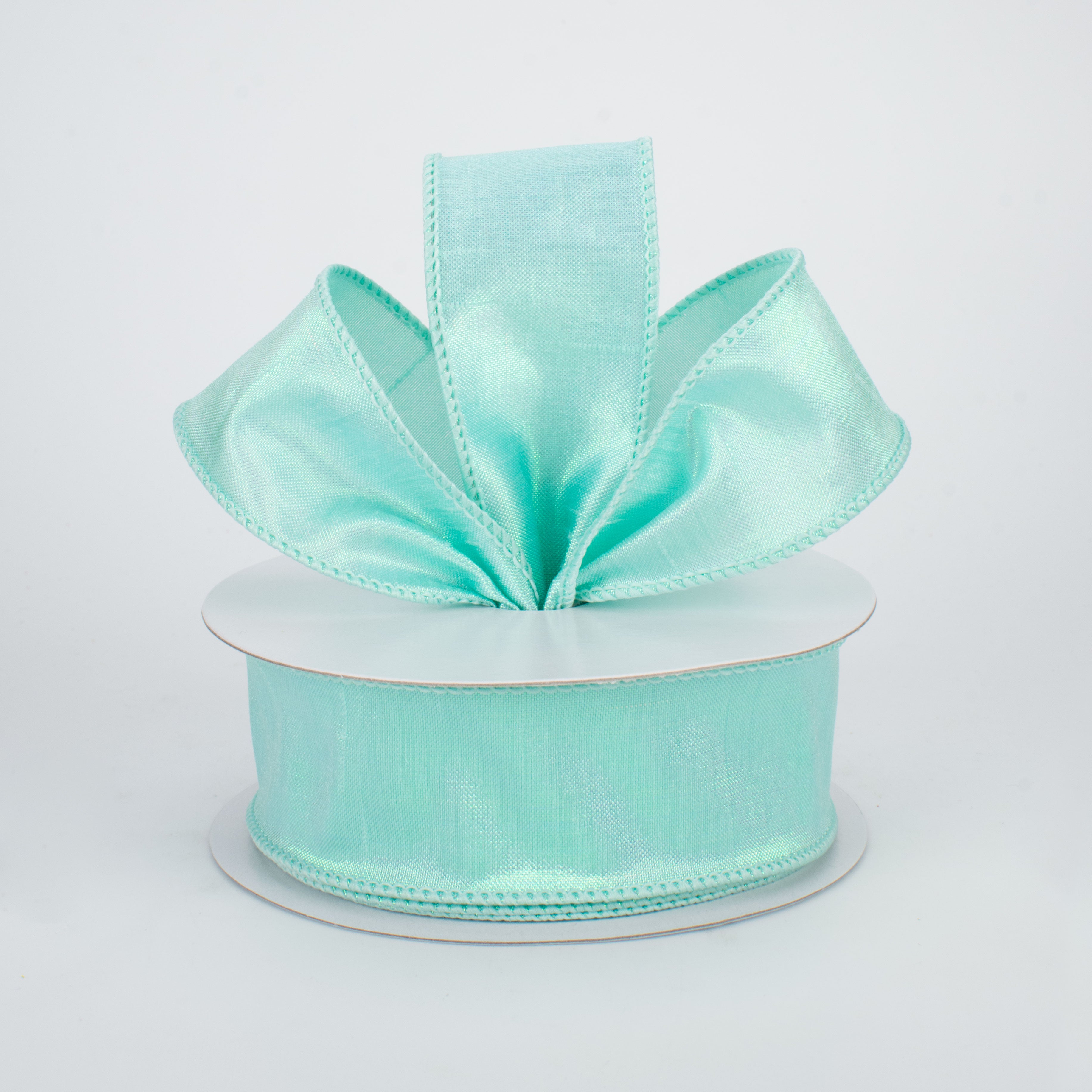 1.5" Iridescent Dupioni Ribbon: Light Blue (10 Yards) Lifestyle Photo