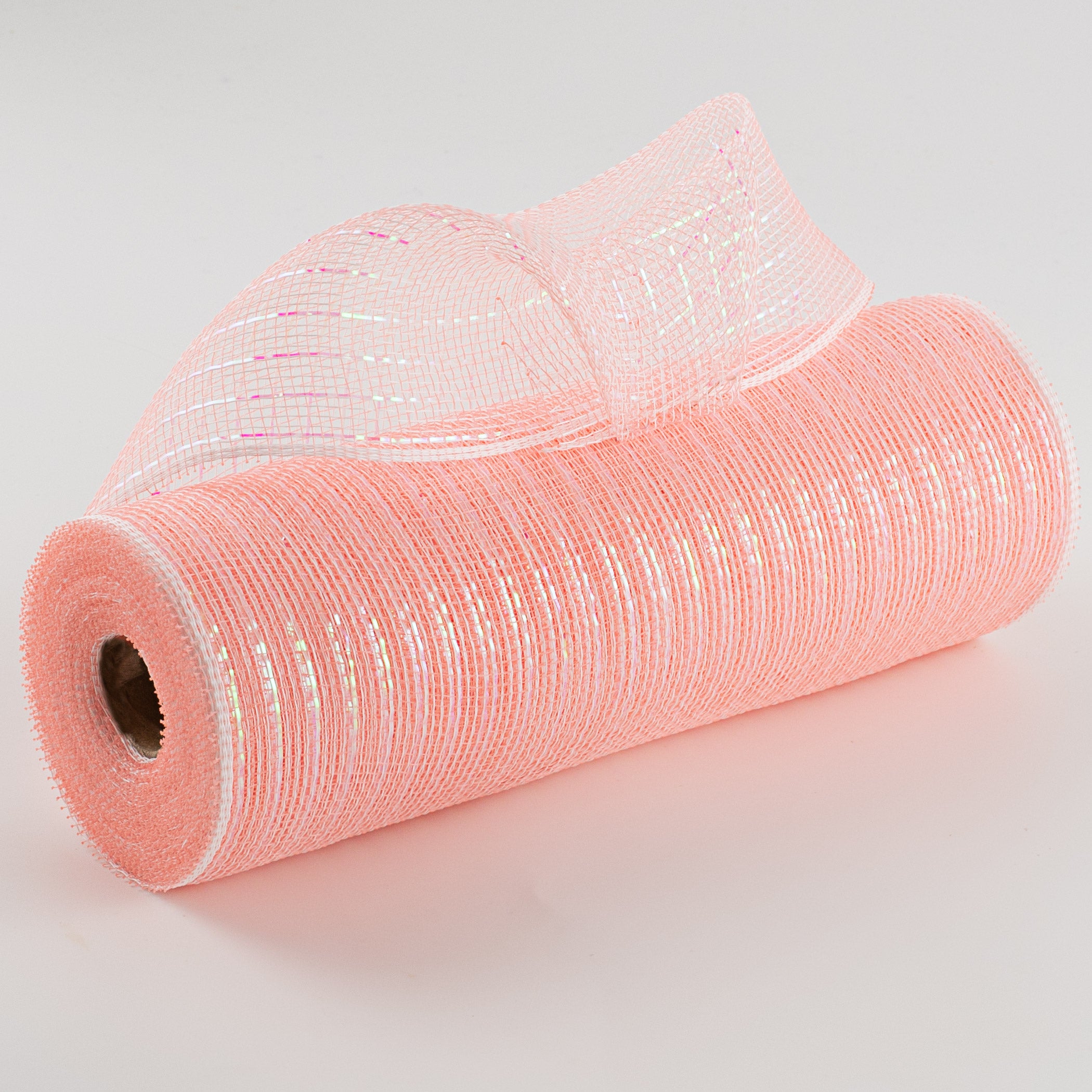 10" Iridescent Foil Mesh: Pastel Coral & White Item Number: RY8501E5