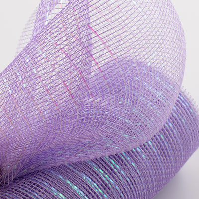 10" Iridescent Foil Mesh: Pastel Lavender & White Lifestyle Photo