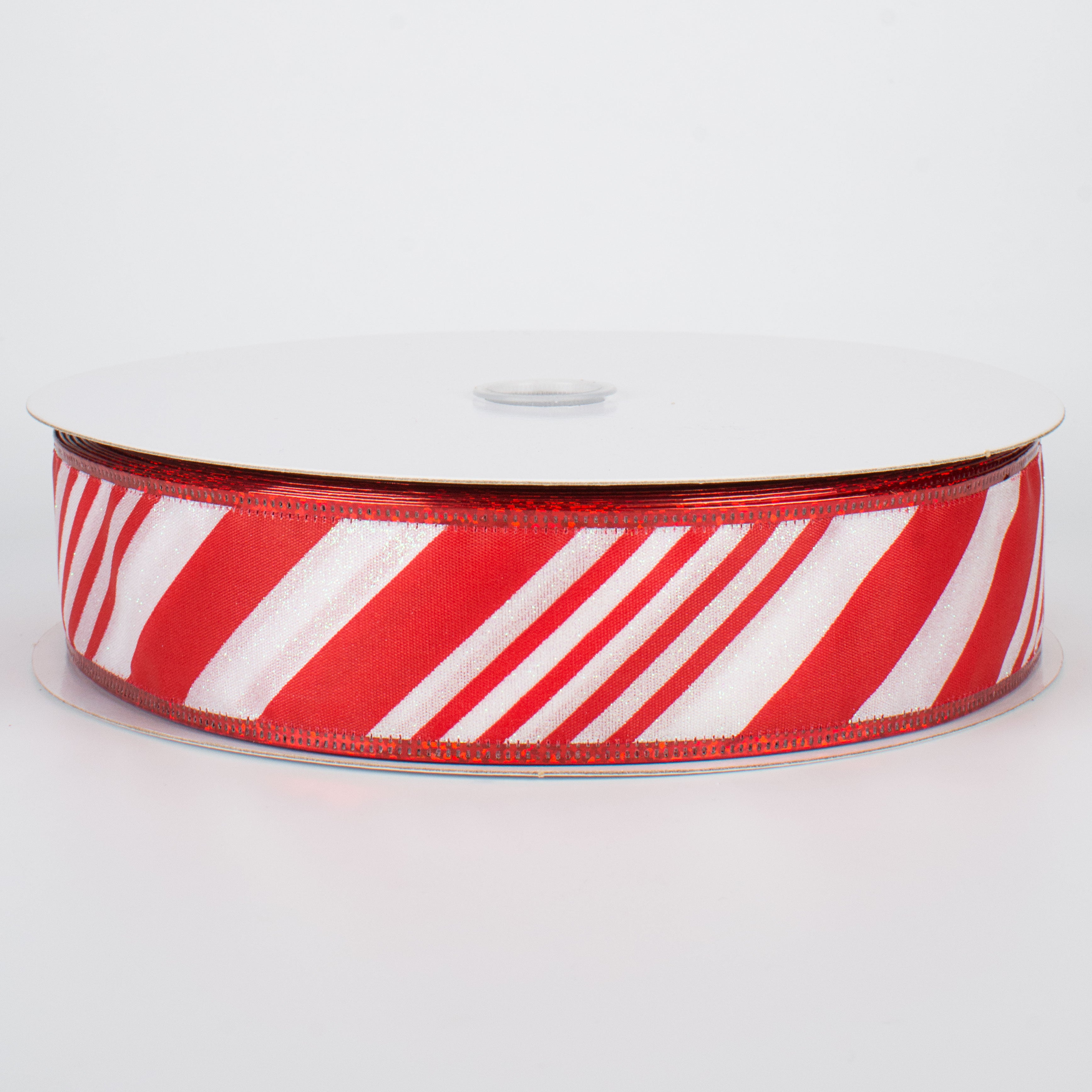 1.5" Iridescent Glitter Candy Cane Ribbon (50 Yards) Item Number: CH0709-139