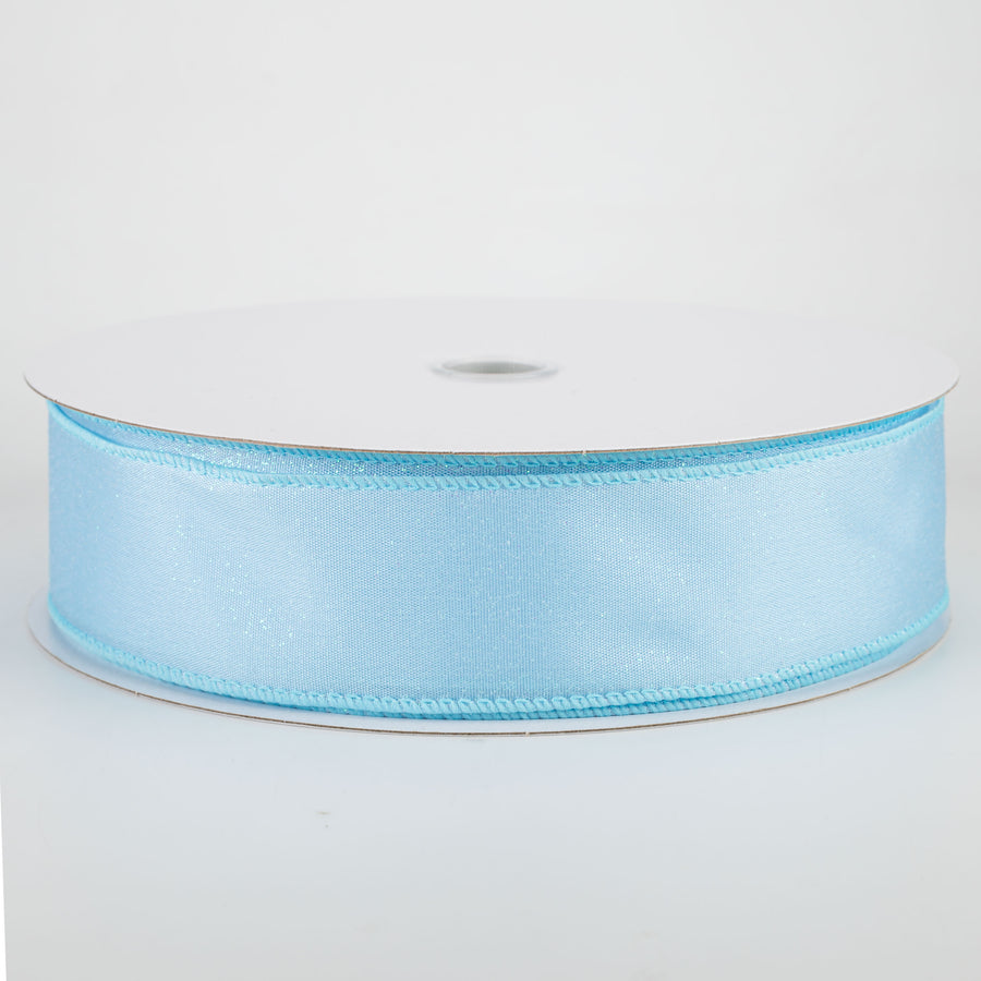 1.5" Iridescent Glitter Misted Satin Ribbon: Light Blue (50 Yards) Item Number: 841-09-126