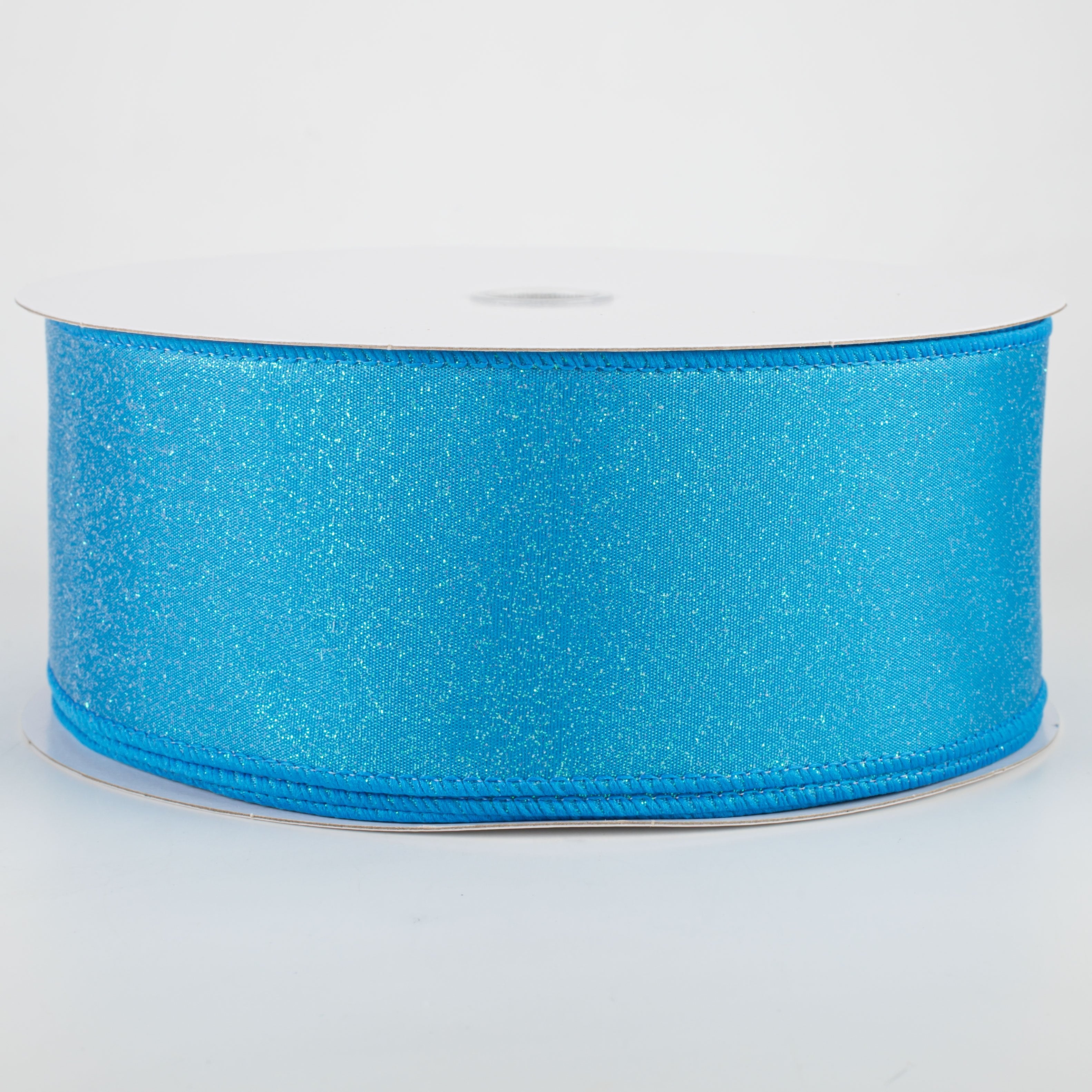 2.5" Iridescent Glitter Misted Satin Ribbon: Turquoise (50 Yards) Item Number: 841-40-123