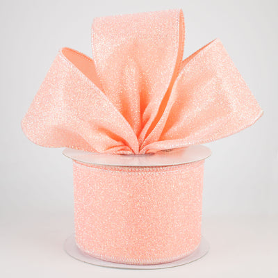 2.5" Iridescent Glitter Satin Ribbon: Coral (10 Yards) Lifestyle Photo