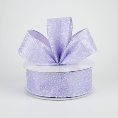 1.5" Iridescent Glitter Satin Ribbon: Lavender (10 Yards) Lifestyle Photo