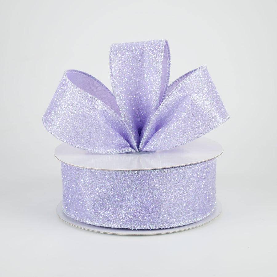 1.5" Iridescent Glitter Satin Ribbon: Lavender (10 Yards) Lifestyle Photo