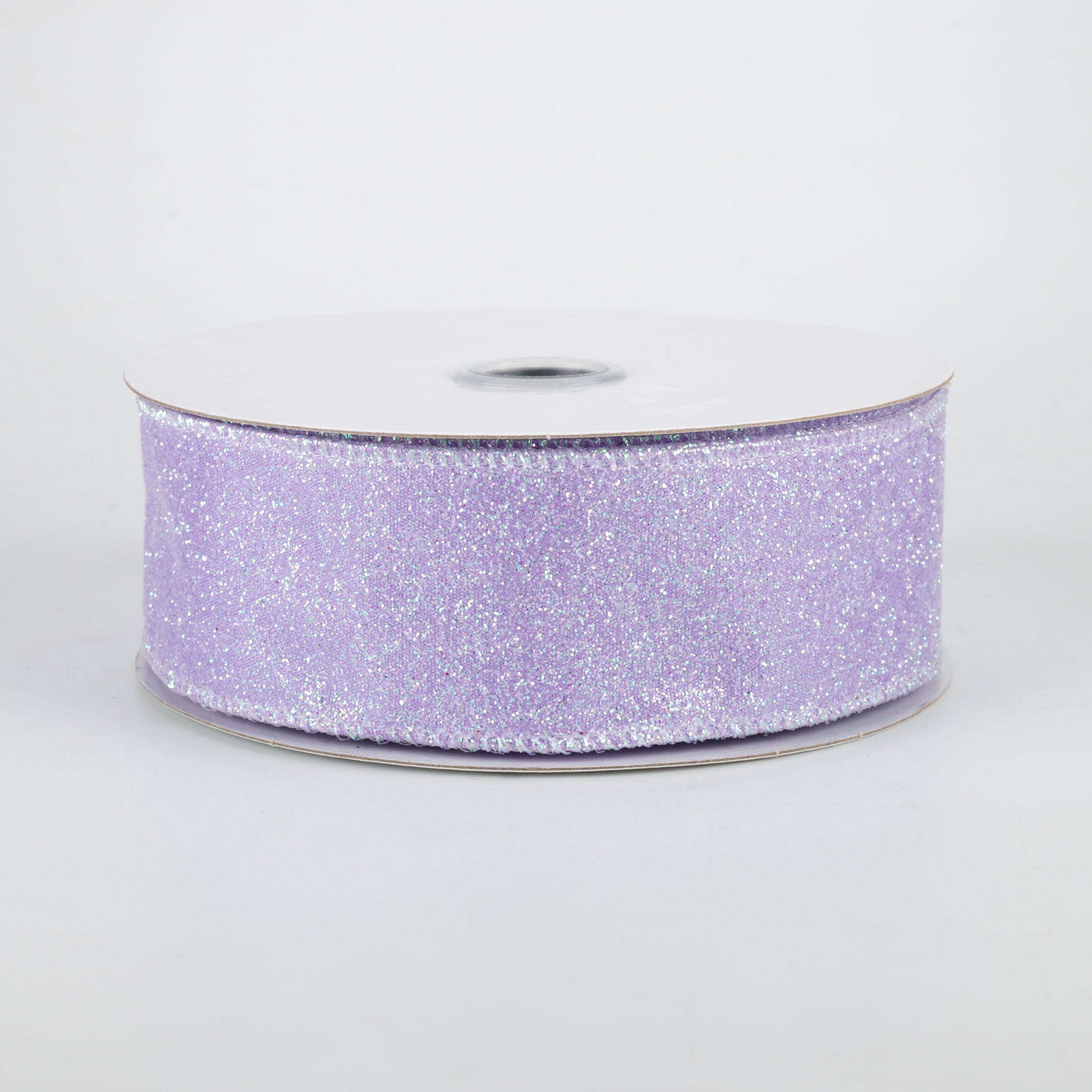 1.5" Iridescent Glitter Satin Ribbon: Lavender (10 Yards)