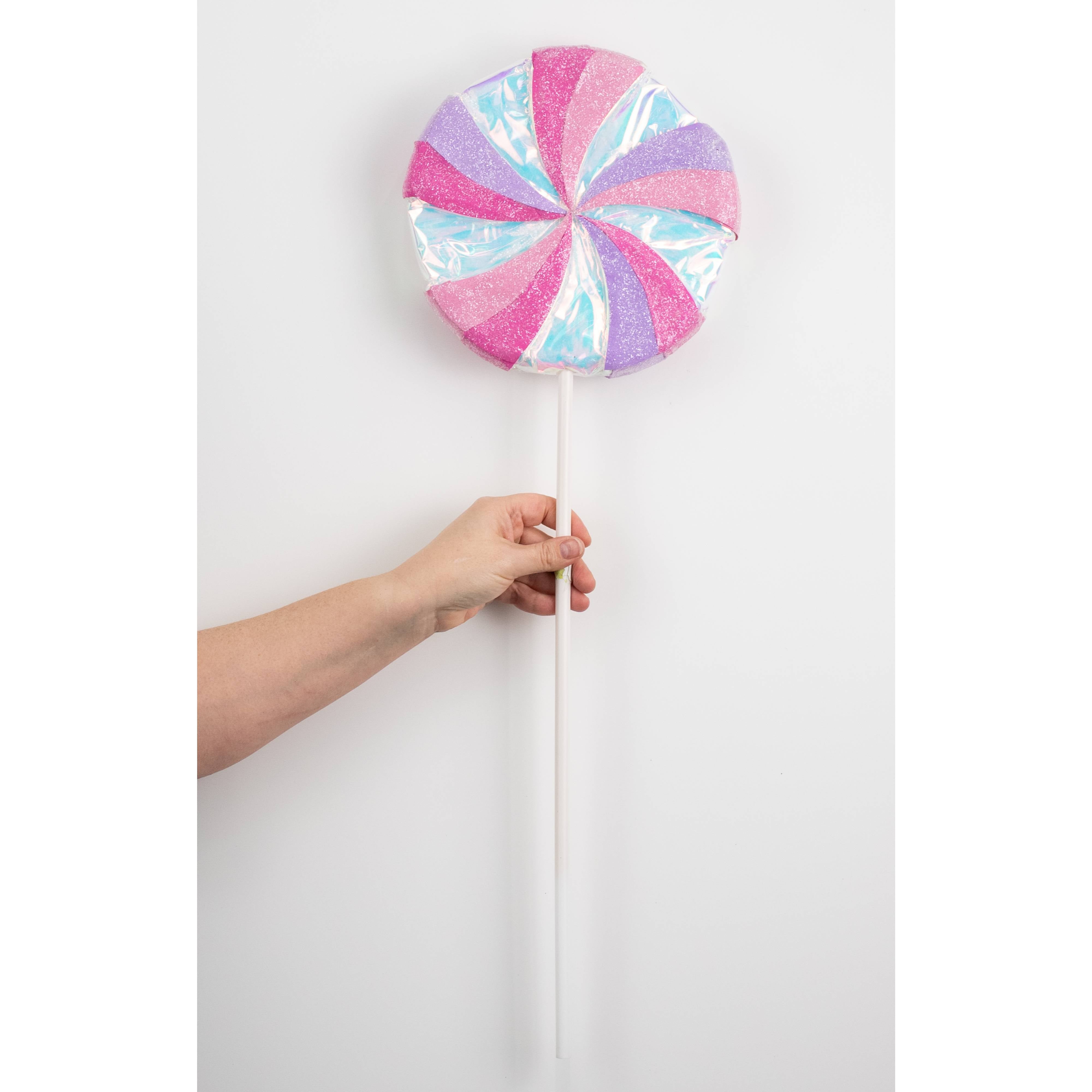 9" x 28" Iridescent Lollipop Pick: Pink & Purple detail photo 4