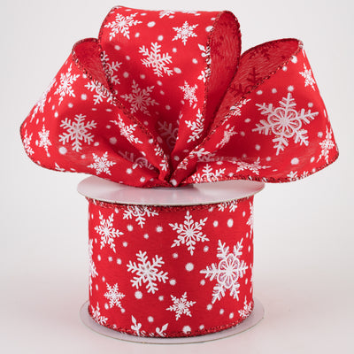 2.5" Iridescent Snowflake Ribbon: Red (10 Yards) Lifestyle Photo