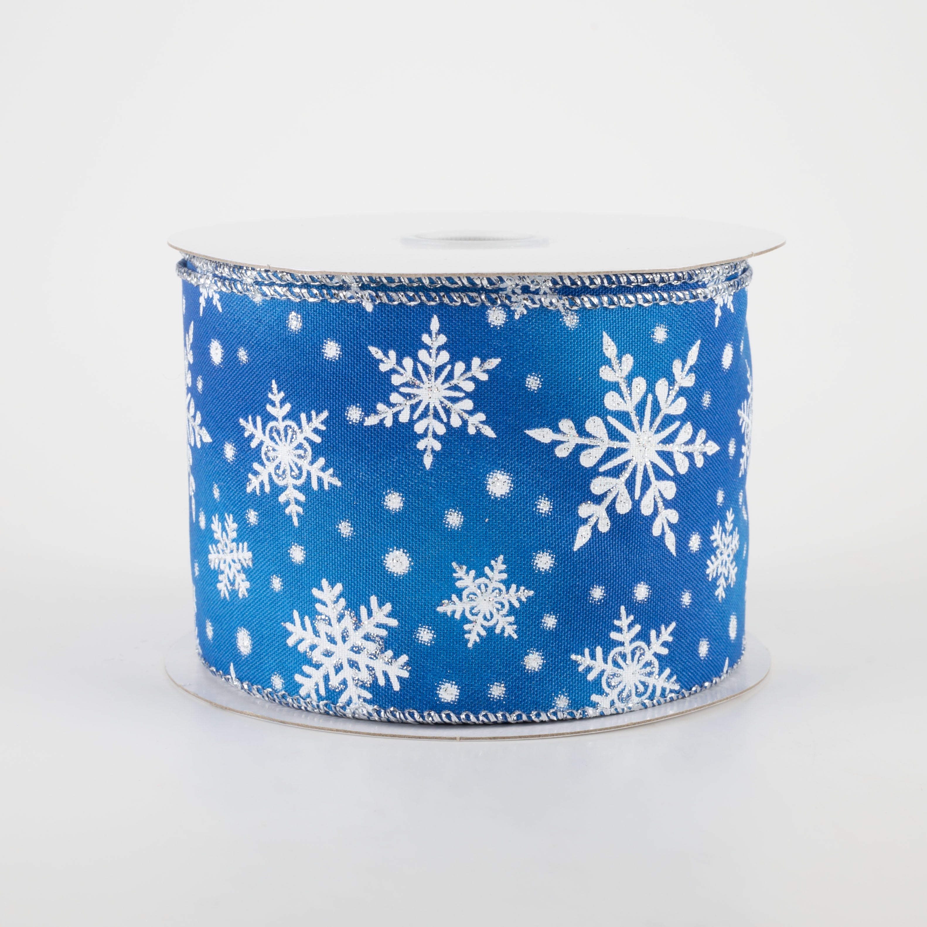 2.5" Iridescent Snowflake Ribbon: Royal Blue (10 Yards) Item Number: 71112-40-25