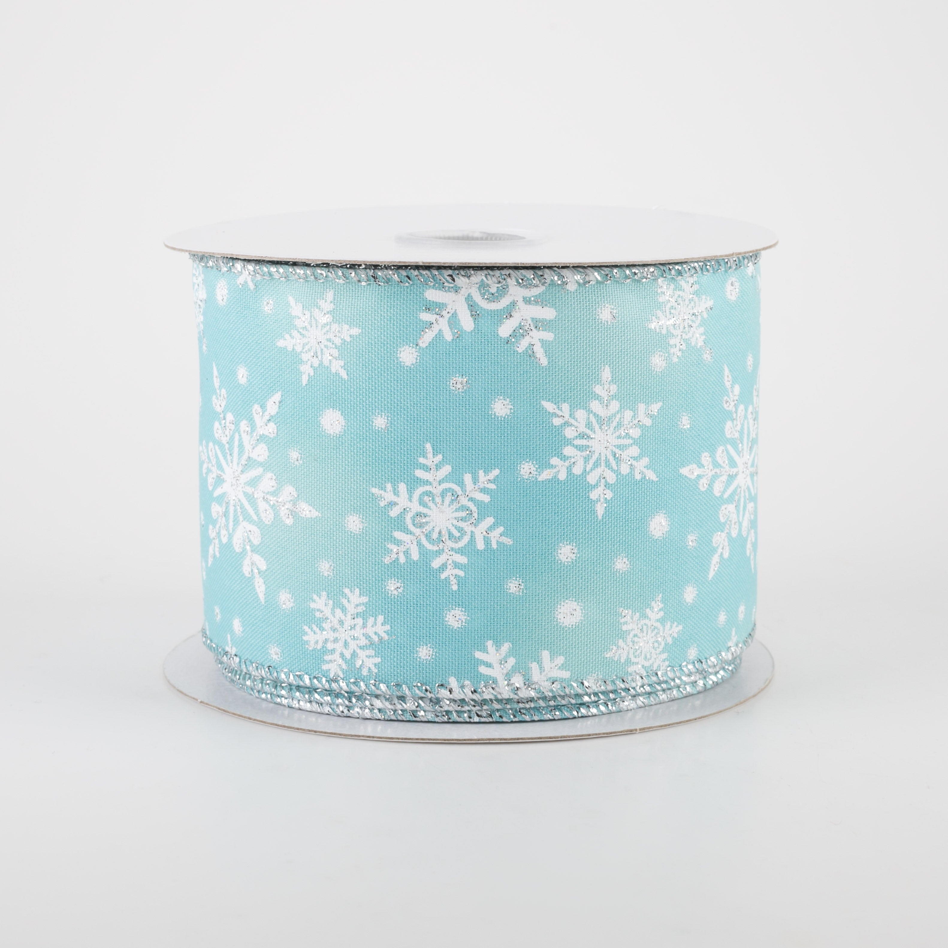2.5" Iridescent Snowflake Ribbon: Teal (10 Yards) Item Number: 71112-40-45