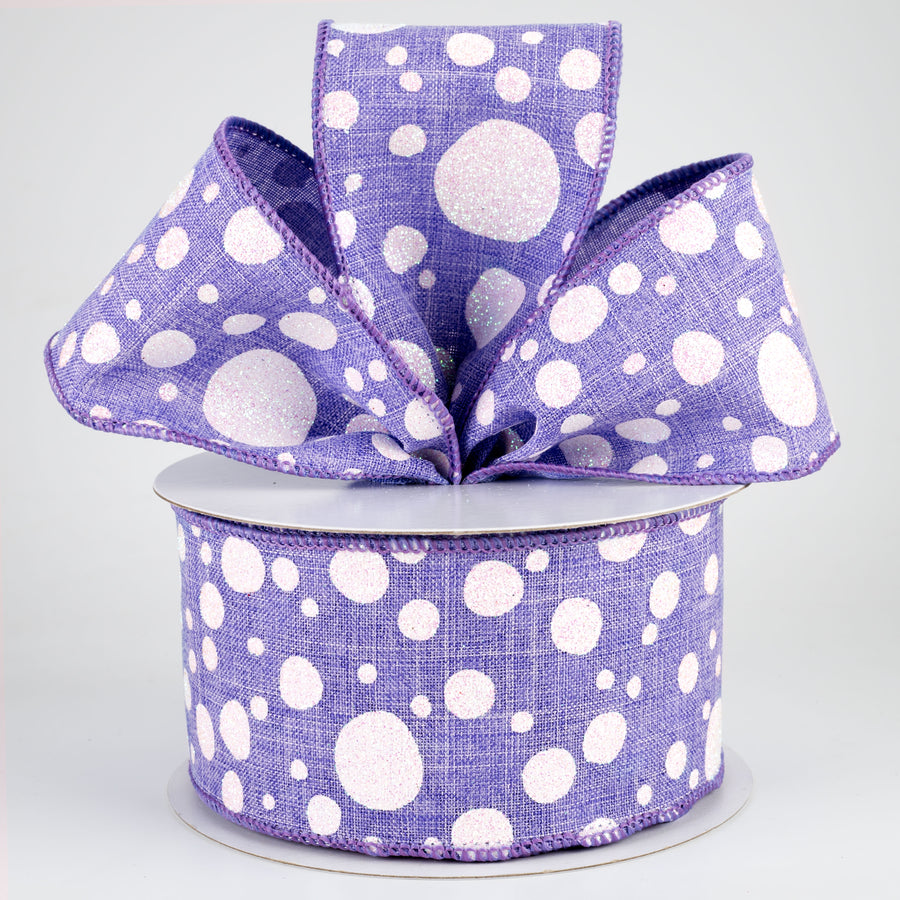 2.5" Irregular Dots Ribbon: Lavender (10 Yards) Lifestyle Photo