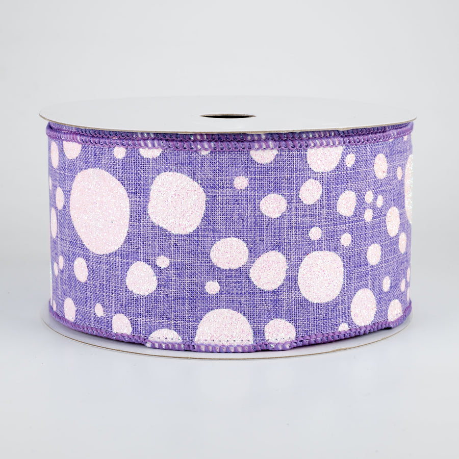 2.5" Irregular Dots Ribbon: Lavender (10 Yards)