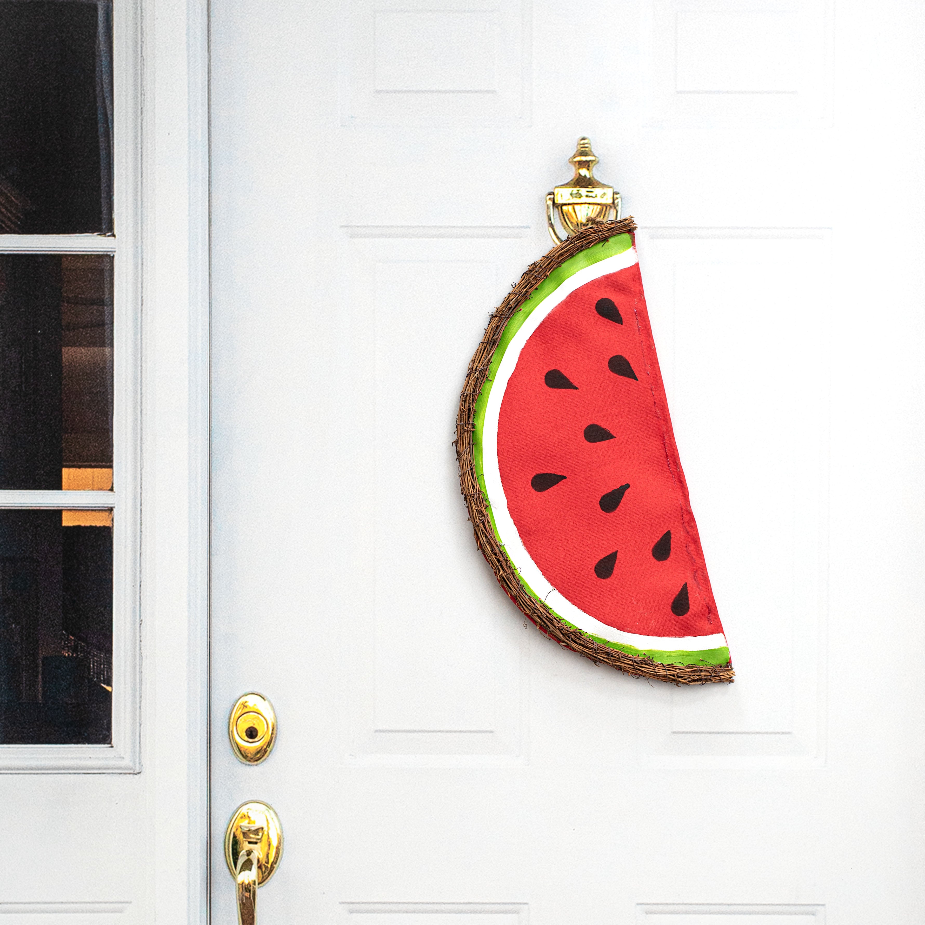 [IRREGULAR] 21" Grapevine Hanger: Watermelon Slice detail photo 5