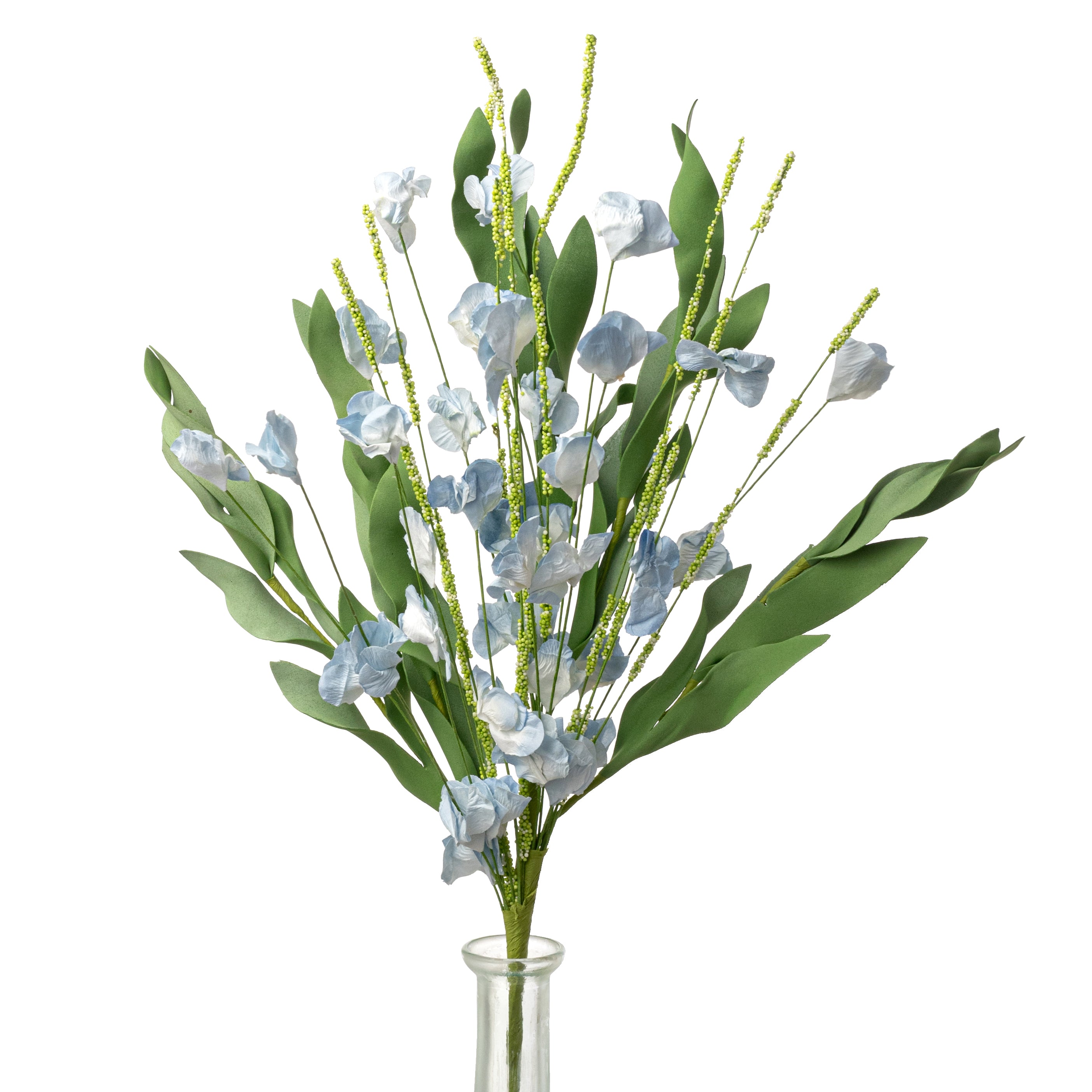 19" Paper Mountain Wildflowers Spray: Blue Cream
