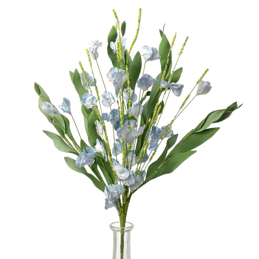 19" Paper Mountain Wildflowers Spray: Blue Cream