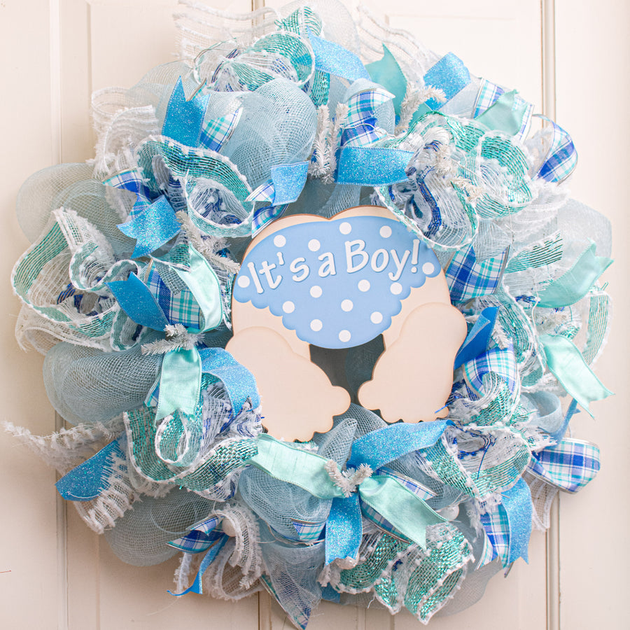10" It's a Boy Sign: Light Skin With Blue Lifestyle Photo
